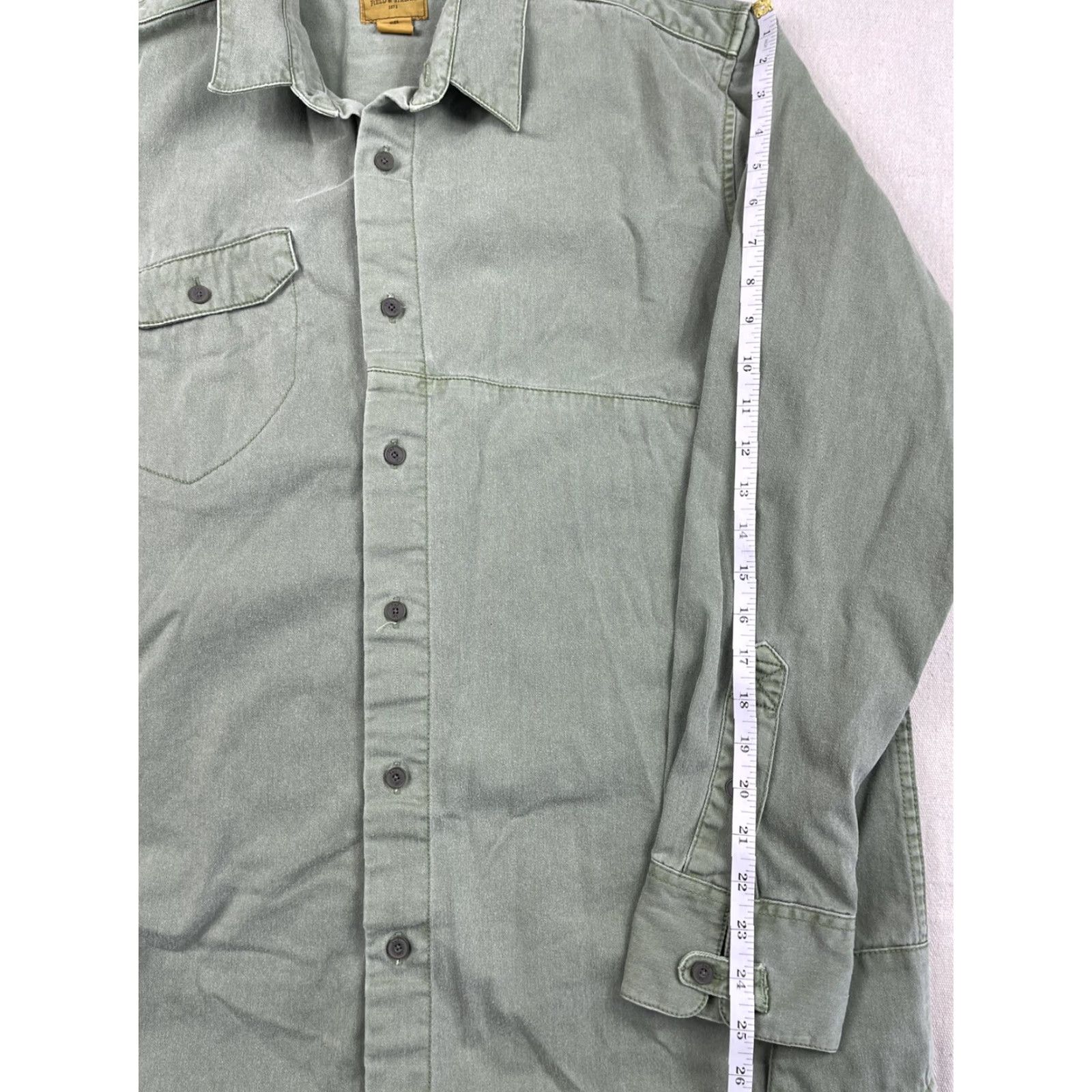 Vintage Field & Stream Men's Canvas Fishing Button Up Shirt Long Sleeve Casual Green Size L Size US L / EU 52-54 / 3 - 6 Thumbnail