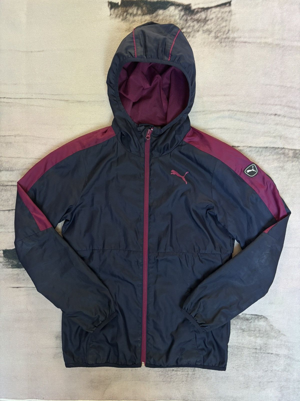 Puma Puma navy and red windbreaker jacket unisex size S Size S / US 4 / IT 40 - 1 Thumbnail
