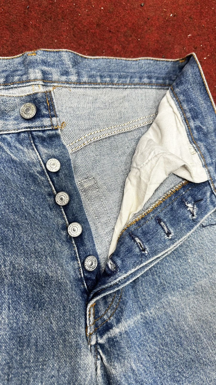 Levi's Vintage Levis 501 Distressed Faded Jeans Size US 31 - 4 Thumbnail