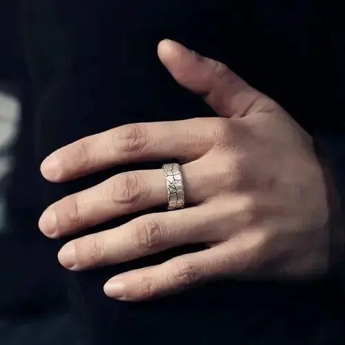 American Edition × Ring Of Fire Cracked Stone Pattern Ring Size ONE SIZE - 3 Thumbnail
