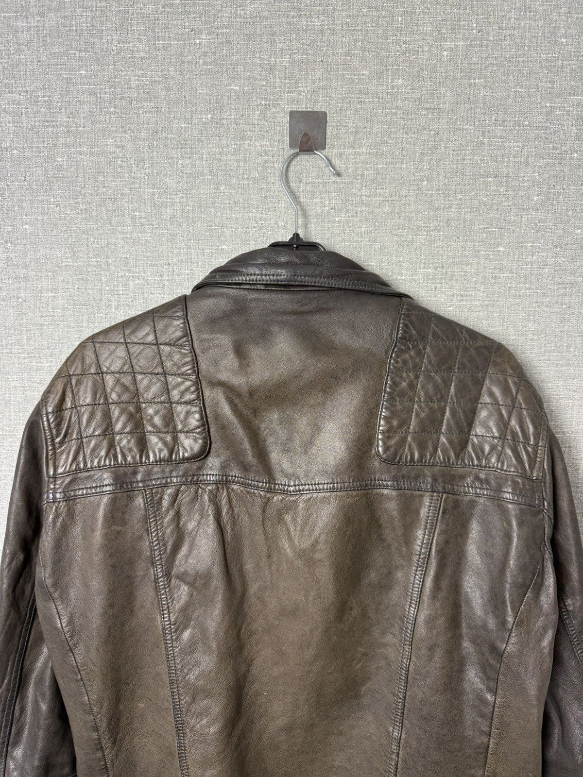 Allsaints AllSaints Conroy Distressed Brown Leather Biker Jacket Size US M / EU 48-50 / 2 - 14 Thumbnail