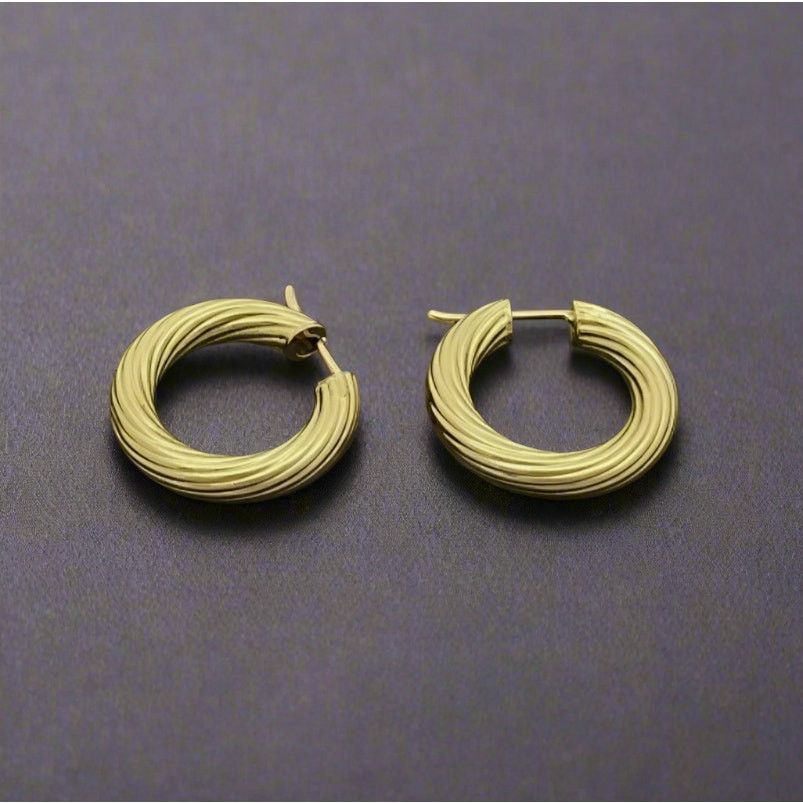Designer Women's 925 Sterling Silver Hoop Earrings Size ONE SIZE - 2 Thumbnail