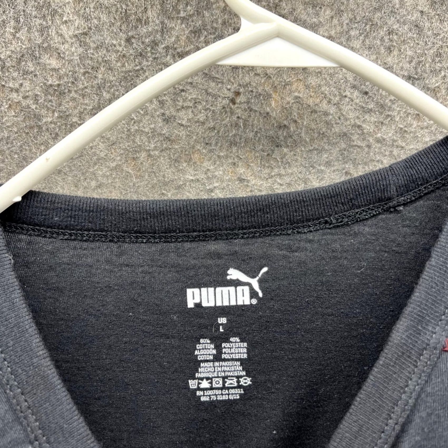 Puma Puma Shirt Men Large Adult Black Cotton Long Sleeve Crewneck Vintage Size US L / EU 52-54 / 3 - 7 Thumbnail