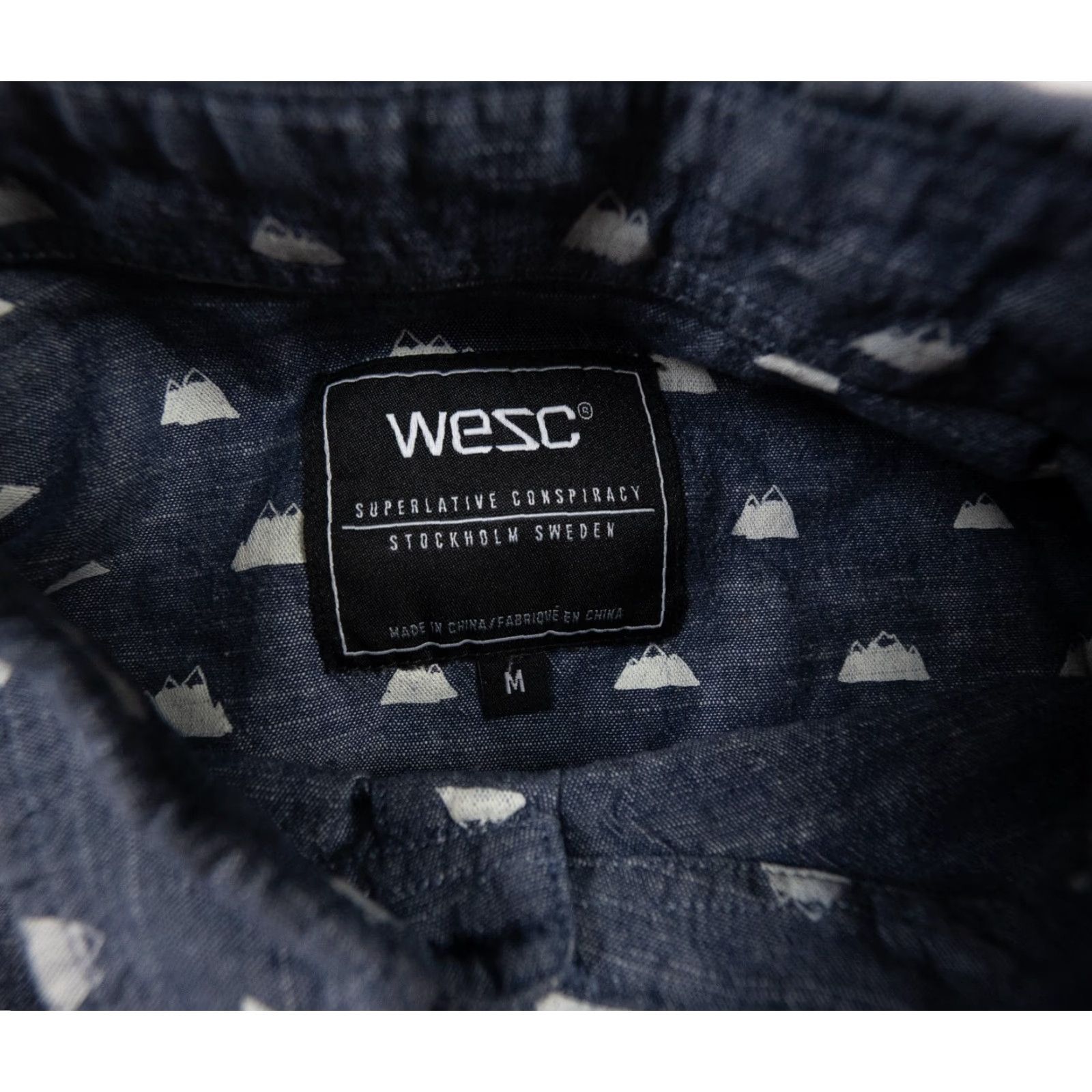 WeSC WeSC Shirt Mens Medium Blue Long Sleeve Button-Down Slim Fit Cotton Preppy Size US M / EU 48-50 / 2 - 5 Thumbnail
