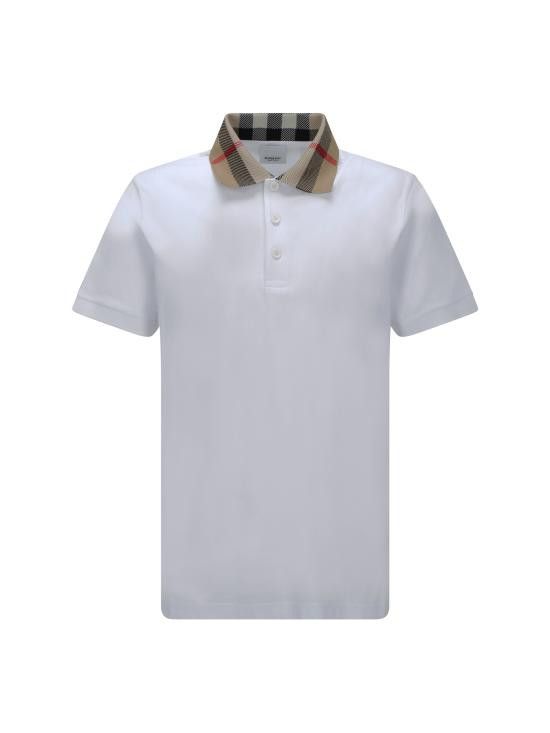Burberry BURBERRY Men Polo Shirts 8071621 A1464 WHITE Size US XL / EU 56 / 4 - 1 Thumbnail