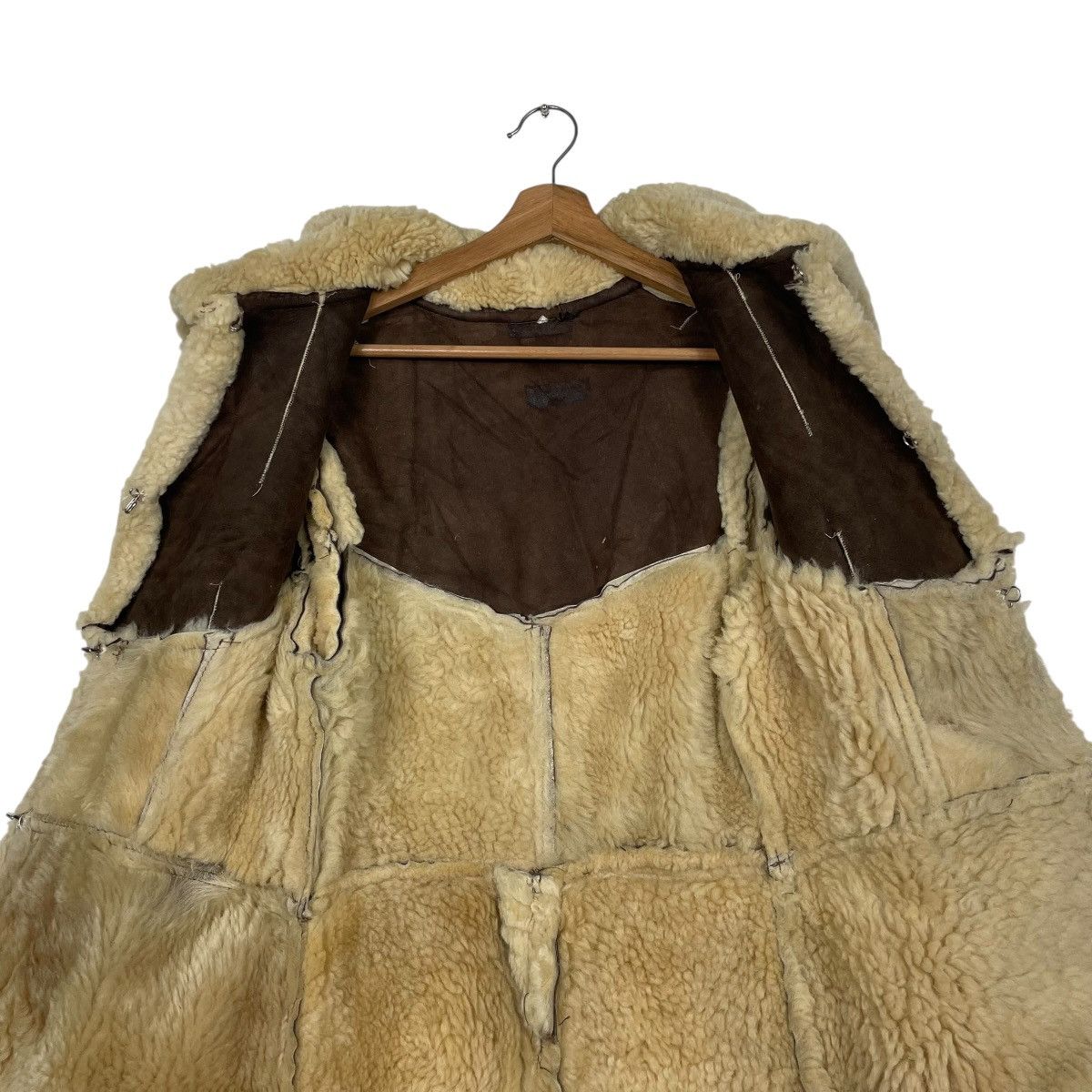 Japanese Brand Vintage Genuine Sheepskin Suede Leather Shearling Coat Size S / US 4 / IT 40 - 12 Thumbnail