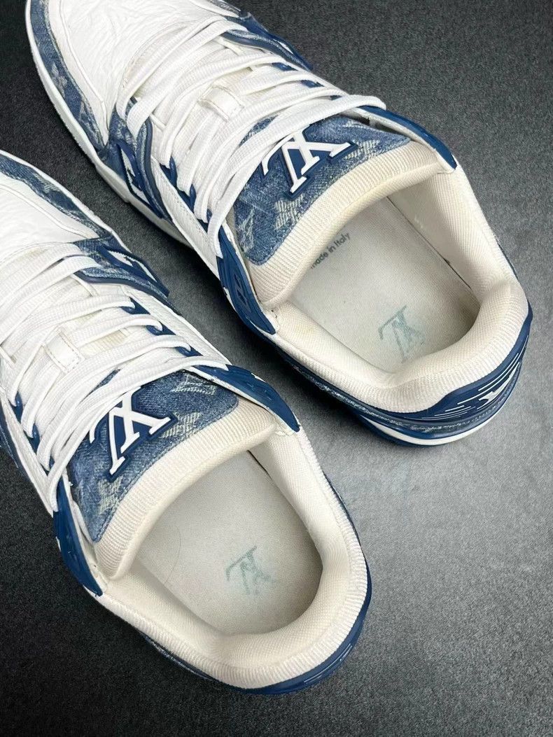 Louis Vuitton LV Trainer Blue White Sneakers-2508 Size US 8.5 / EU 41-42 - 4 Thumbnail