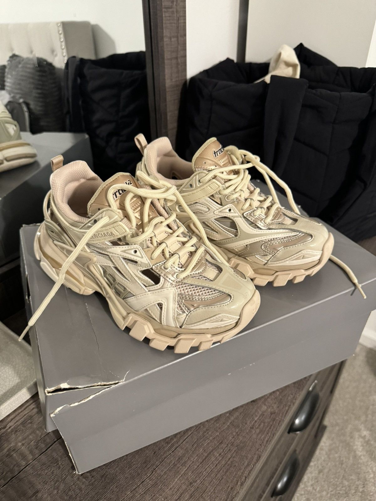 image of Balenciaga Track2 Sneakers in Beige, Women's (Size 4)