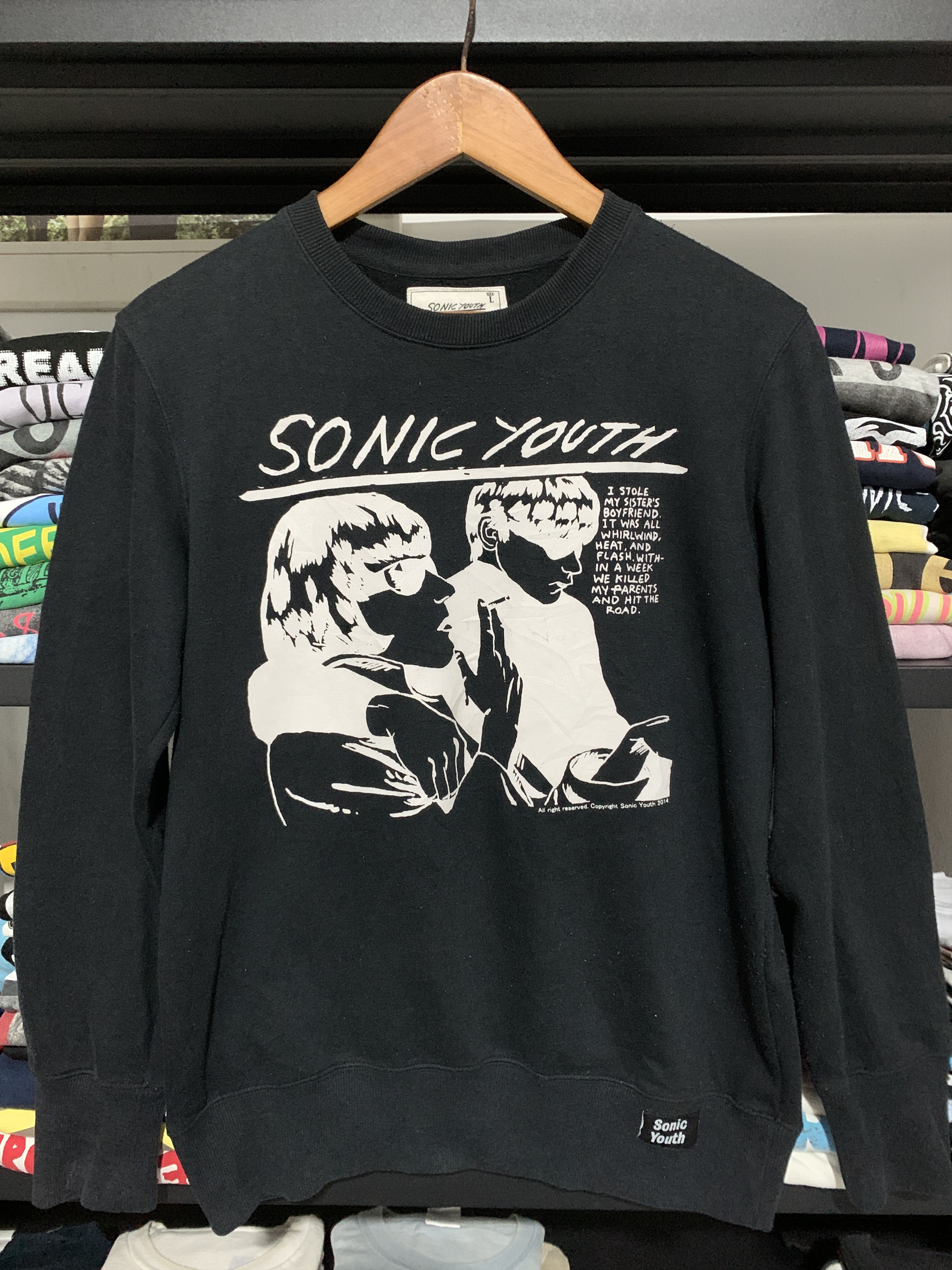 image of Band Tees x Vintage Y2K 2014 Sonic Youth Album Go in Black, Men's (Size Large)