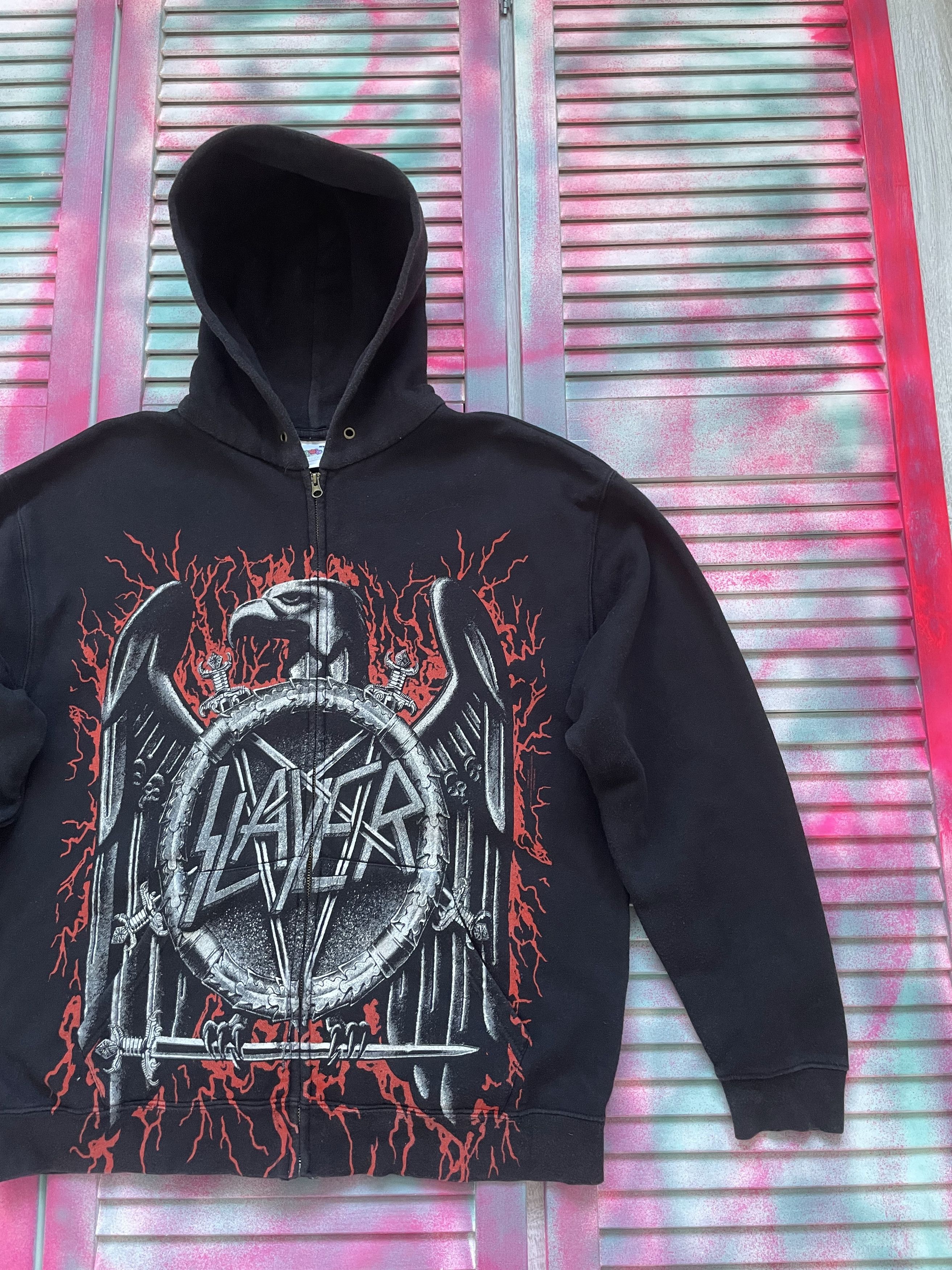 Band Tees Vintage Slayer Eagle Big Printed Hoodie Size US M / EU 48-50 / 2 - 3 Thumbnail