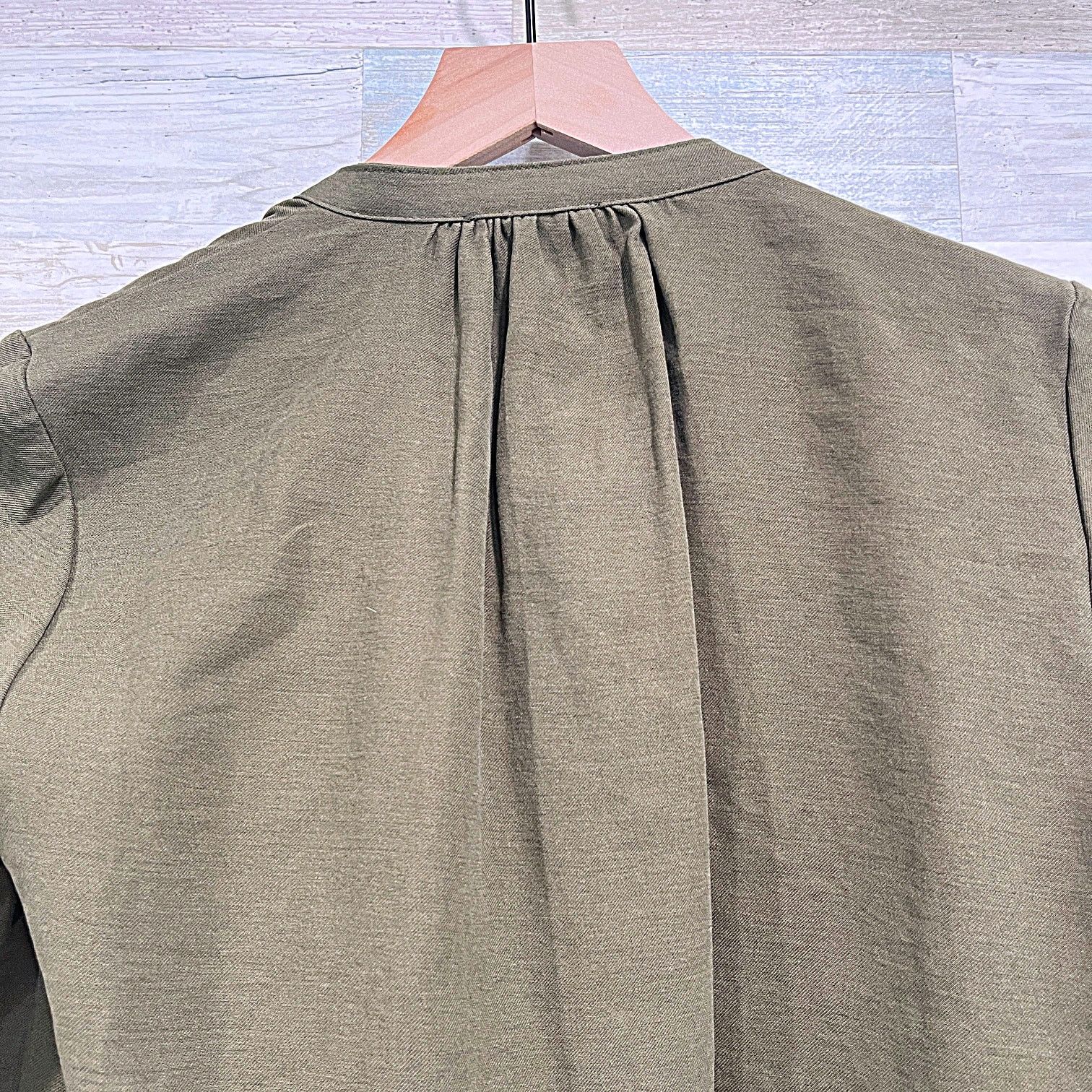 Nine West NINE WEST Drapey Utility Jacket Olive Green Womens XS Size XS / US 0-2 / IT 36-38 - 4 Thumbnail