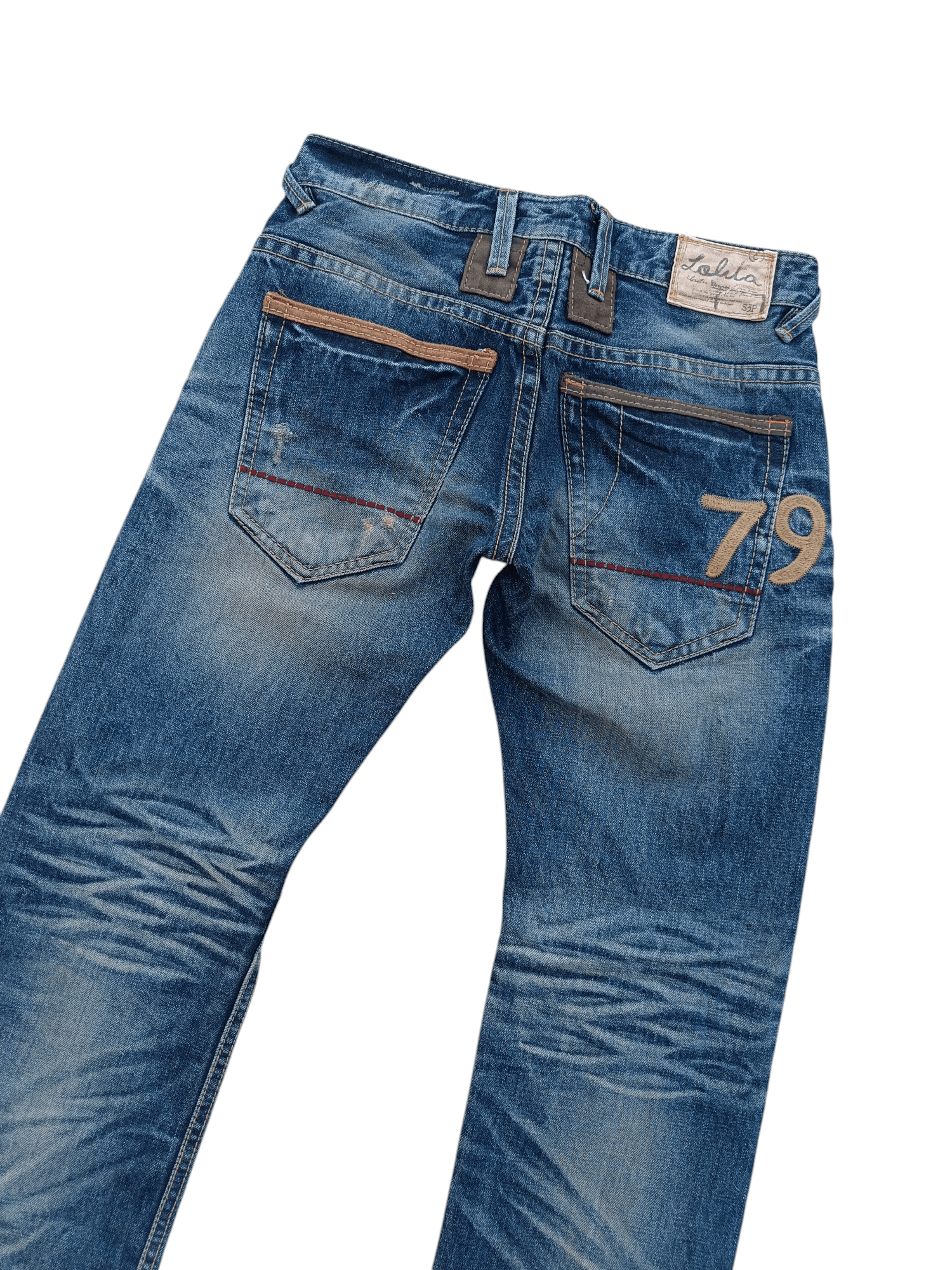 Japanese Brand Lolita 79 Jeans Distress Faded Blue Denim Size US 30 / EU 46 - 4 Thumbnail