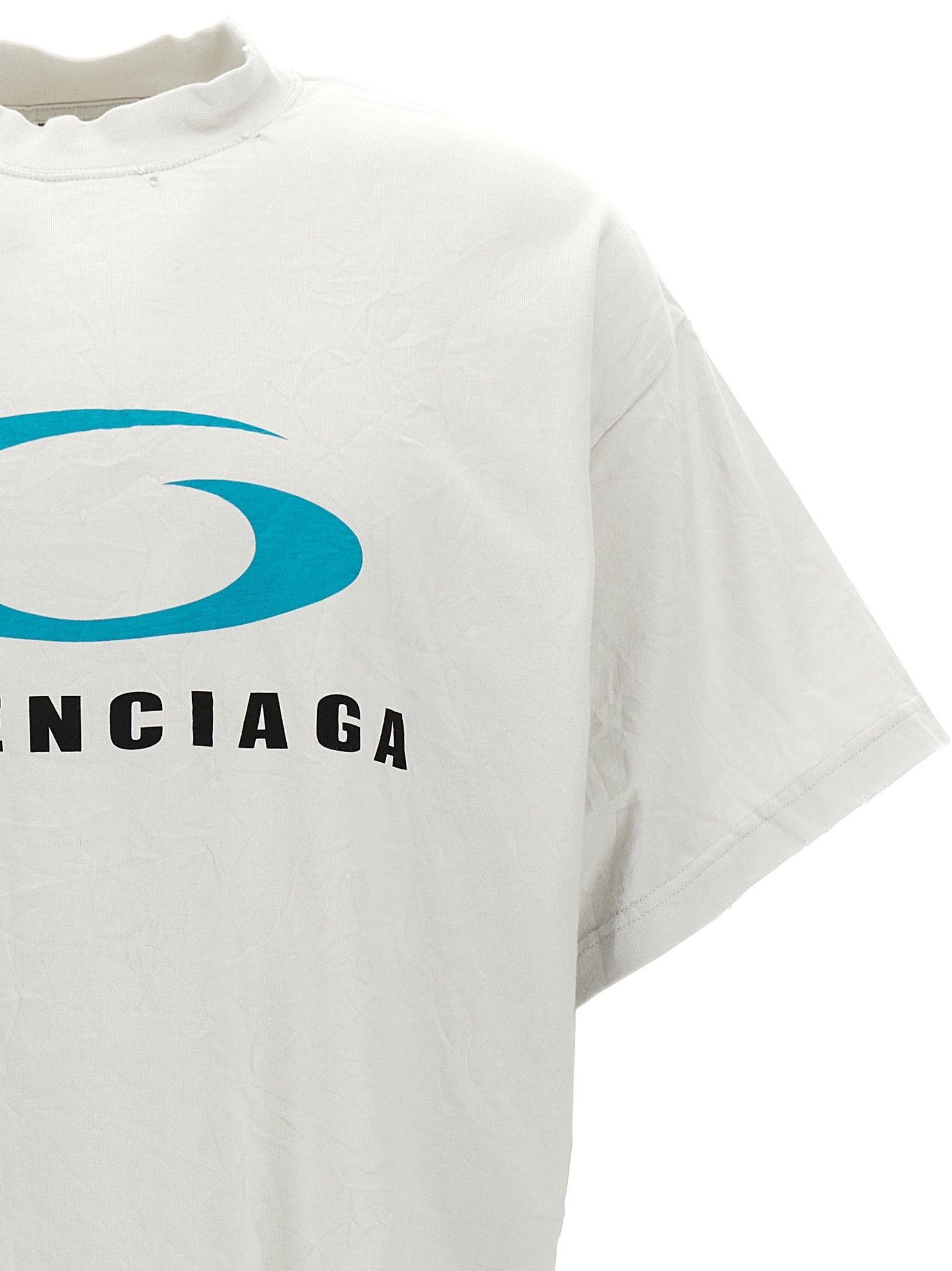 Balenciaga o1tr1nto0825 Loop Sports Icon Cropped T-Shirt in White Size M / US 6-8 / IT 42-44 - 4 Thumbnail