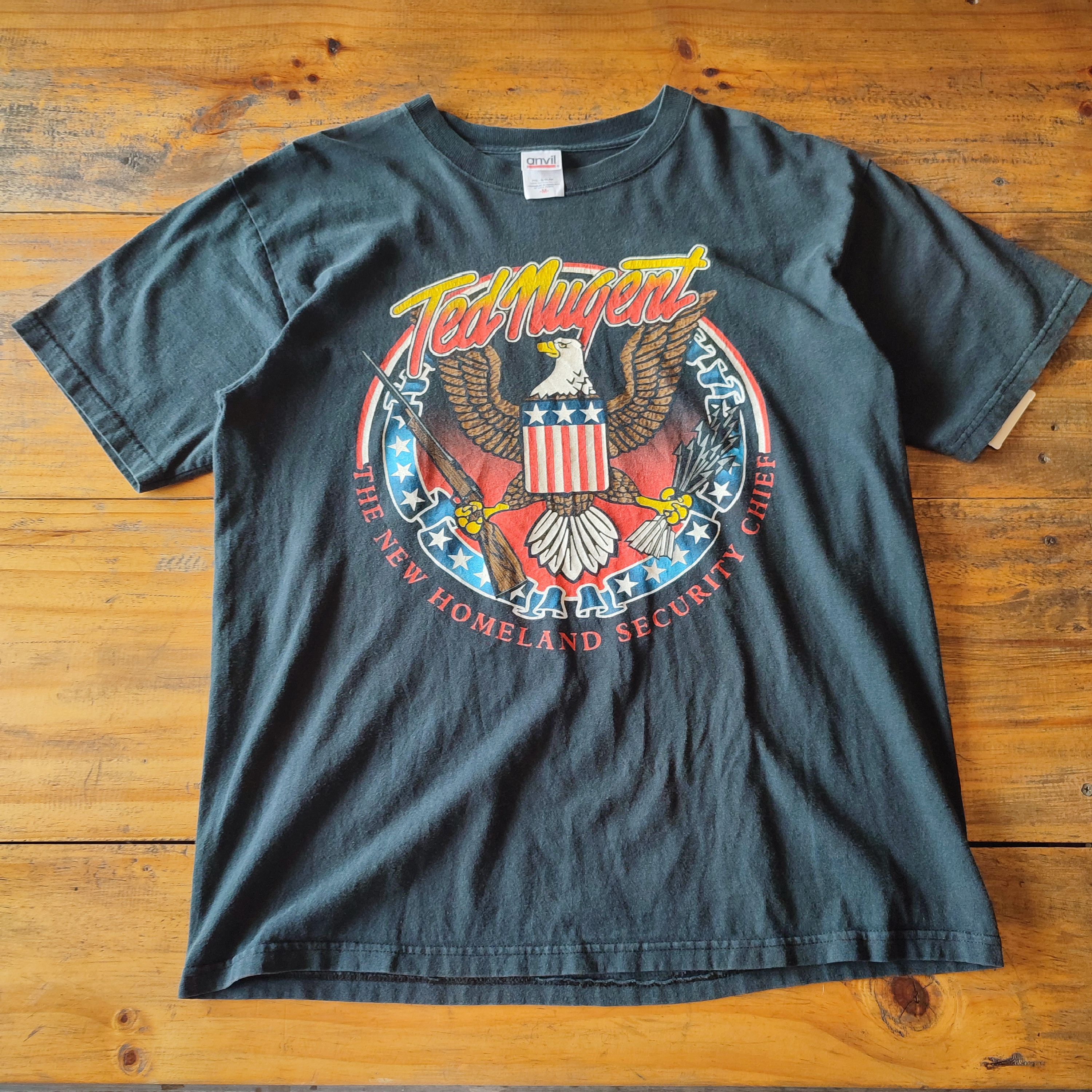 Anvil × Band Tees × Vintage TED NUGENT T SHIRT Size US M / EU 48-50 / 2 - 2 Thumbnail