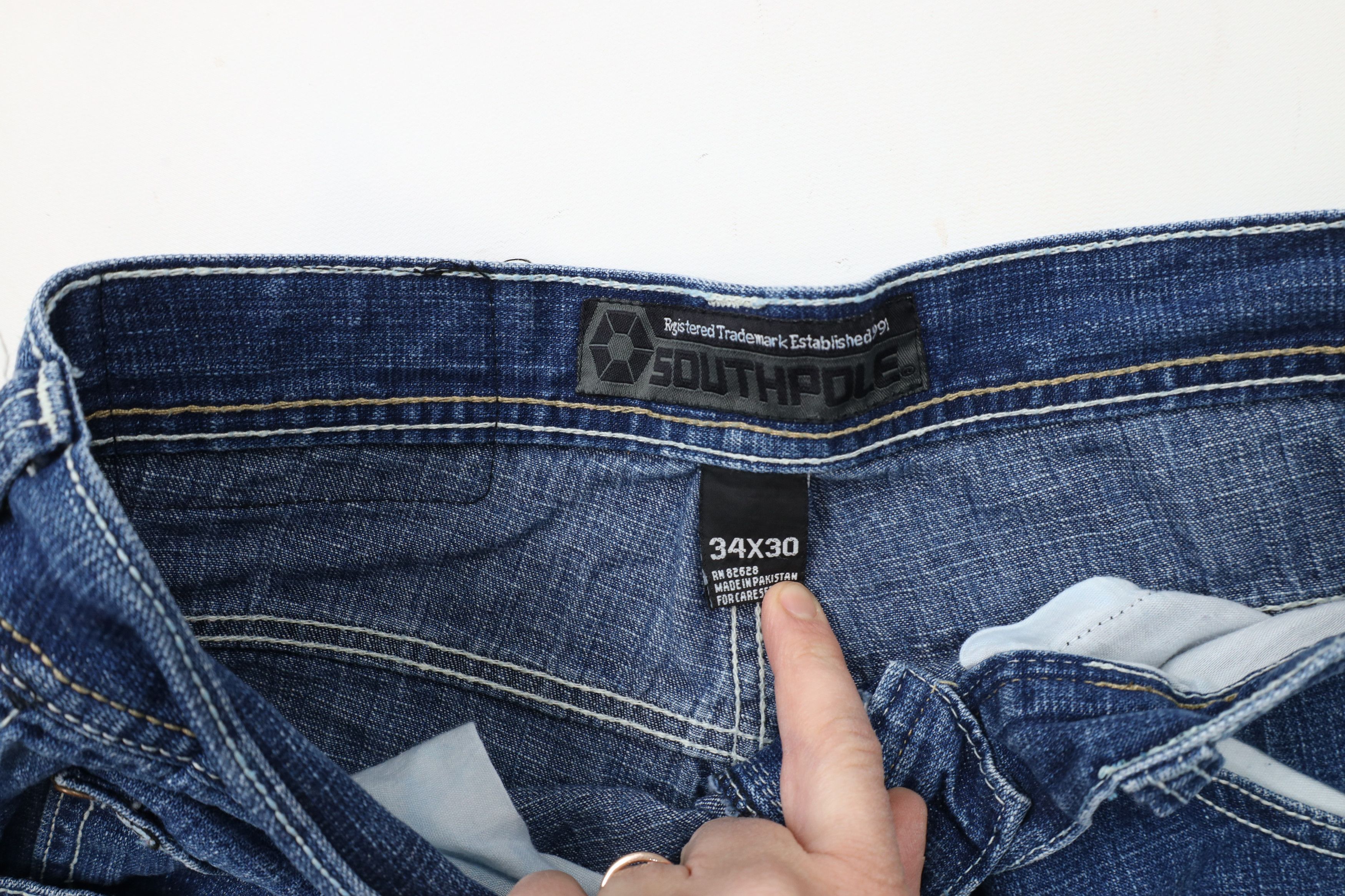 Southpole × Vintage Vintage 90s Y2K Southpole Baggy Wide Leg Denim Jeans Blue Size US 34 / EU 50 - 8 Thumbnail