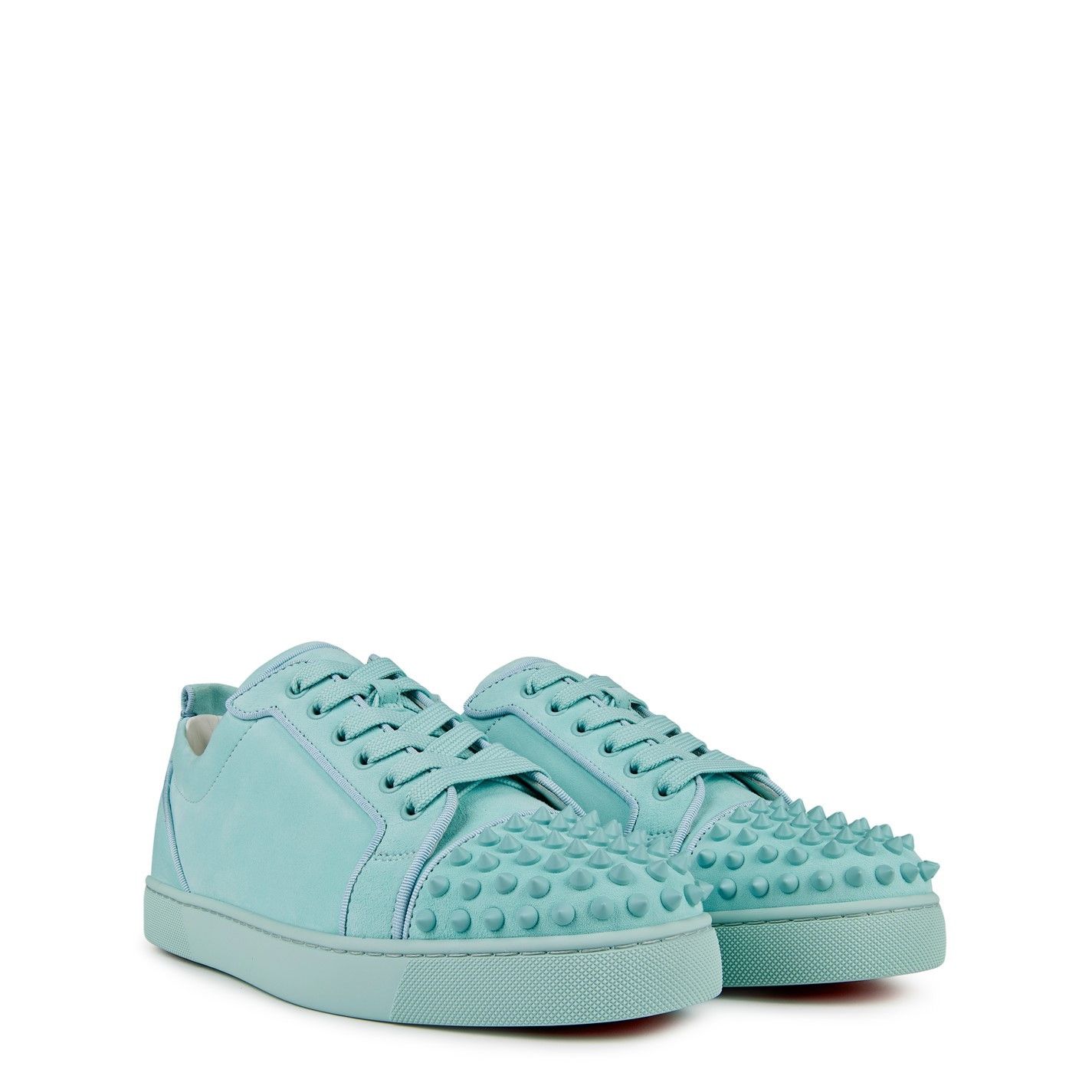 Christian Louboutin Men'S Louis Junior Spikes Suede Trainers Size US 8 / EU 41 - 4 Thumbnail