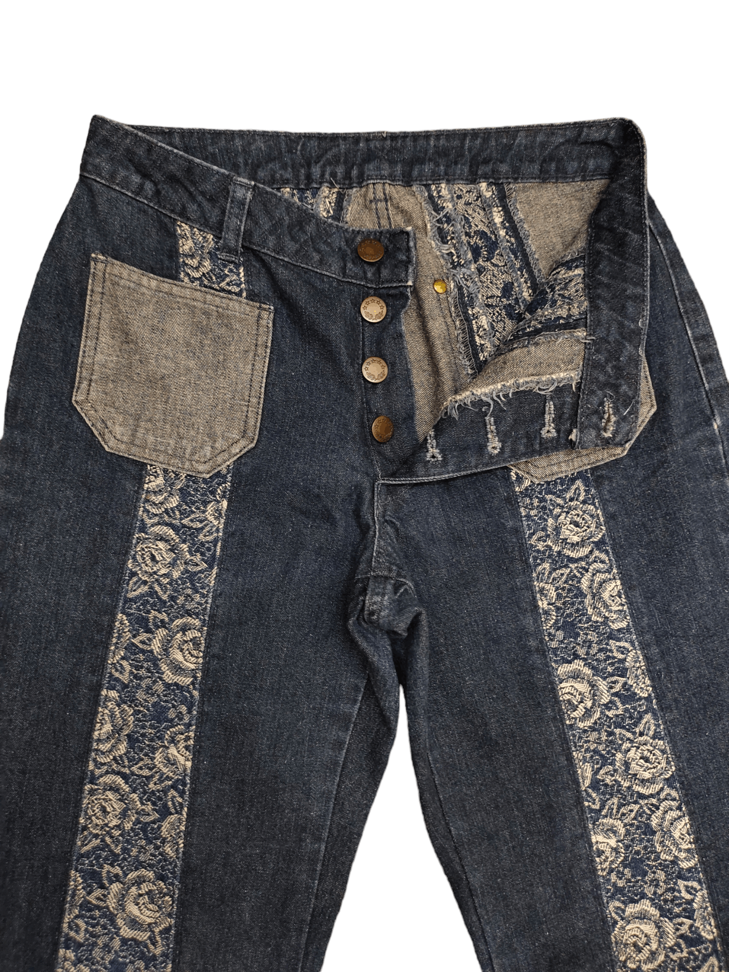 Hysteric Glamour Flare Jeans Flower Embroidered High Rise Bootcut Bellbottom Size US 27 - 10 Thumbnail