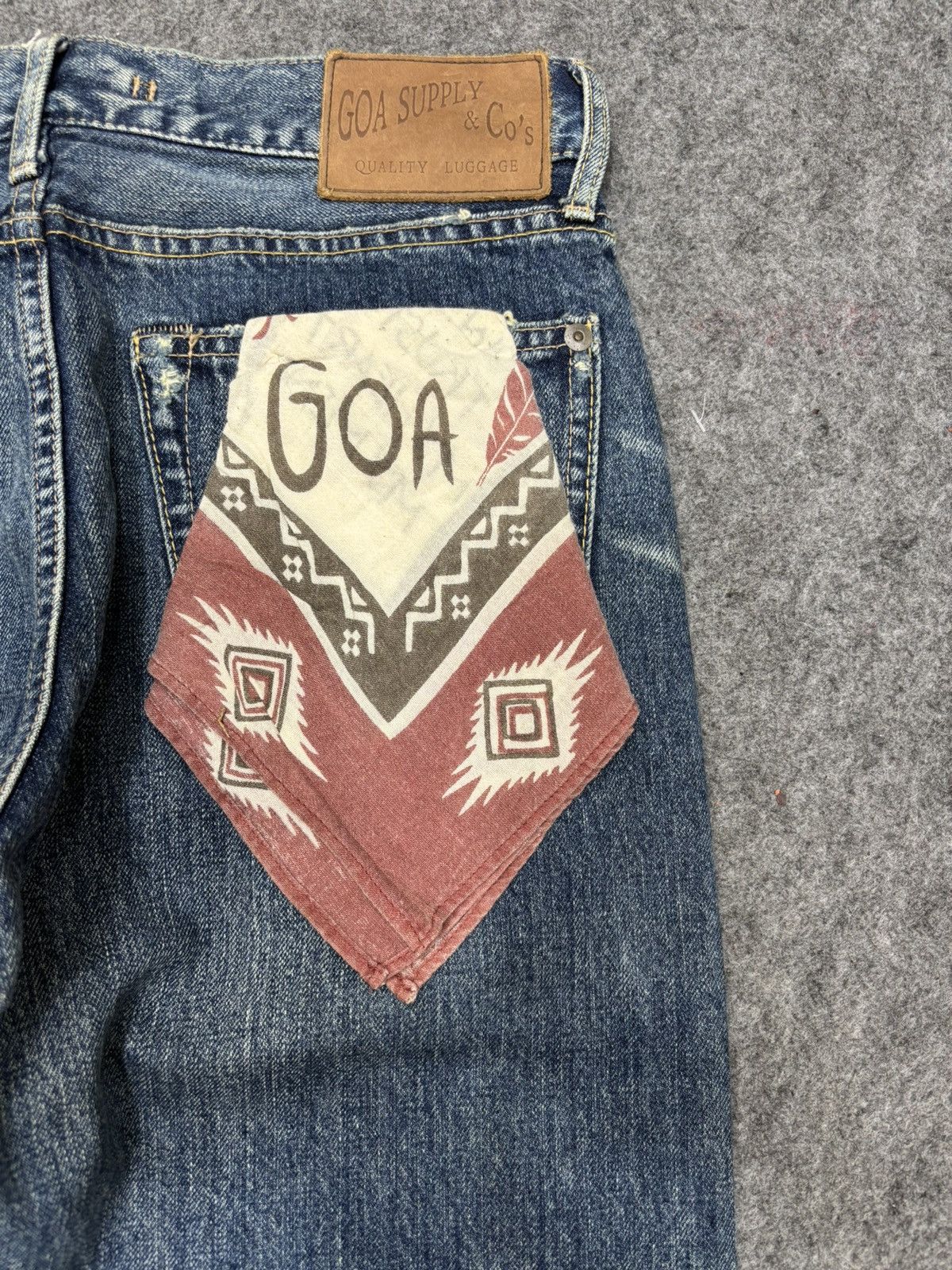 Japanese Brand 💥Insane💥GOA Japan Rare Sick Distressed Selvedge Denim F671 Size US 29 - 14 Thumbnail