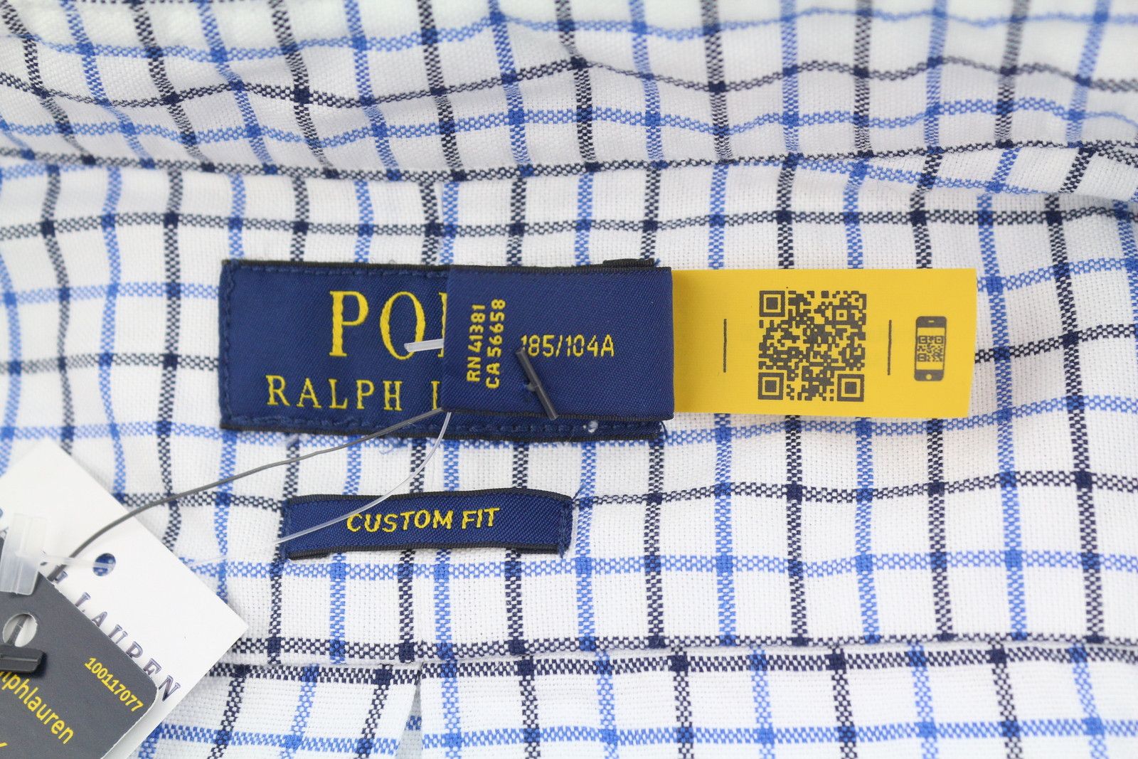 Ralph Lauren XL White Check Custom Fit Button-Down Neck Logo 87004 Size US XL / EU 56 / 4 - 10 Thumbnail