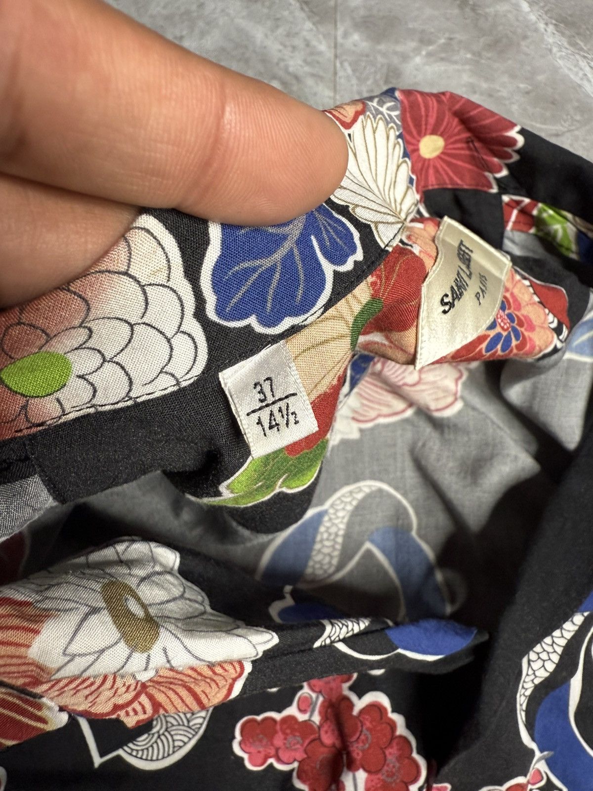 Saint Laurent Paris SLP x Hedi Slimane Floral Love Print Bowling Shirt Size US S / EU 44-46 / 1 - 6 Thumbnail
