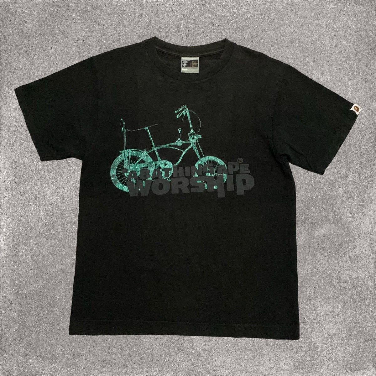 Bape Bape Medium Bike Worship Logo Black Tee Bathing Ape Vintage Size US M / EU 48-50 / 2 - 1 Thumbnail