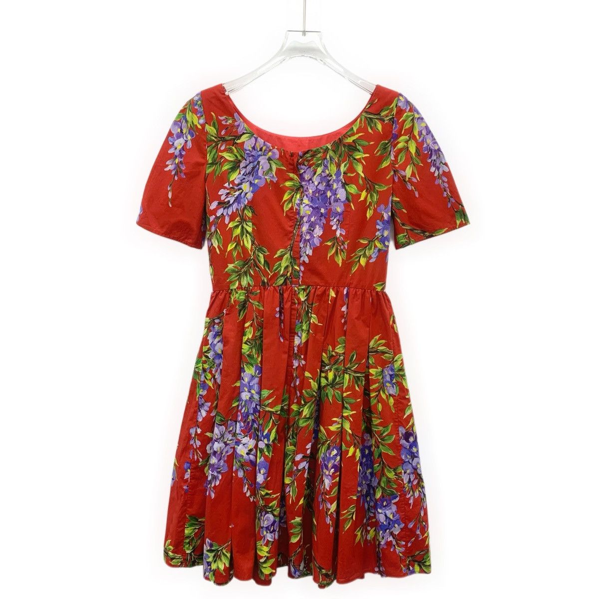 Dolce & Gabbana Dolce & Gabbana Red Floral Printed Short Sleeve Dress K26WX Size M / US 6-8 / IT 42-44 - 2 Thumbnail