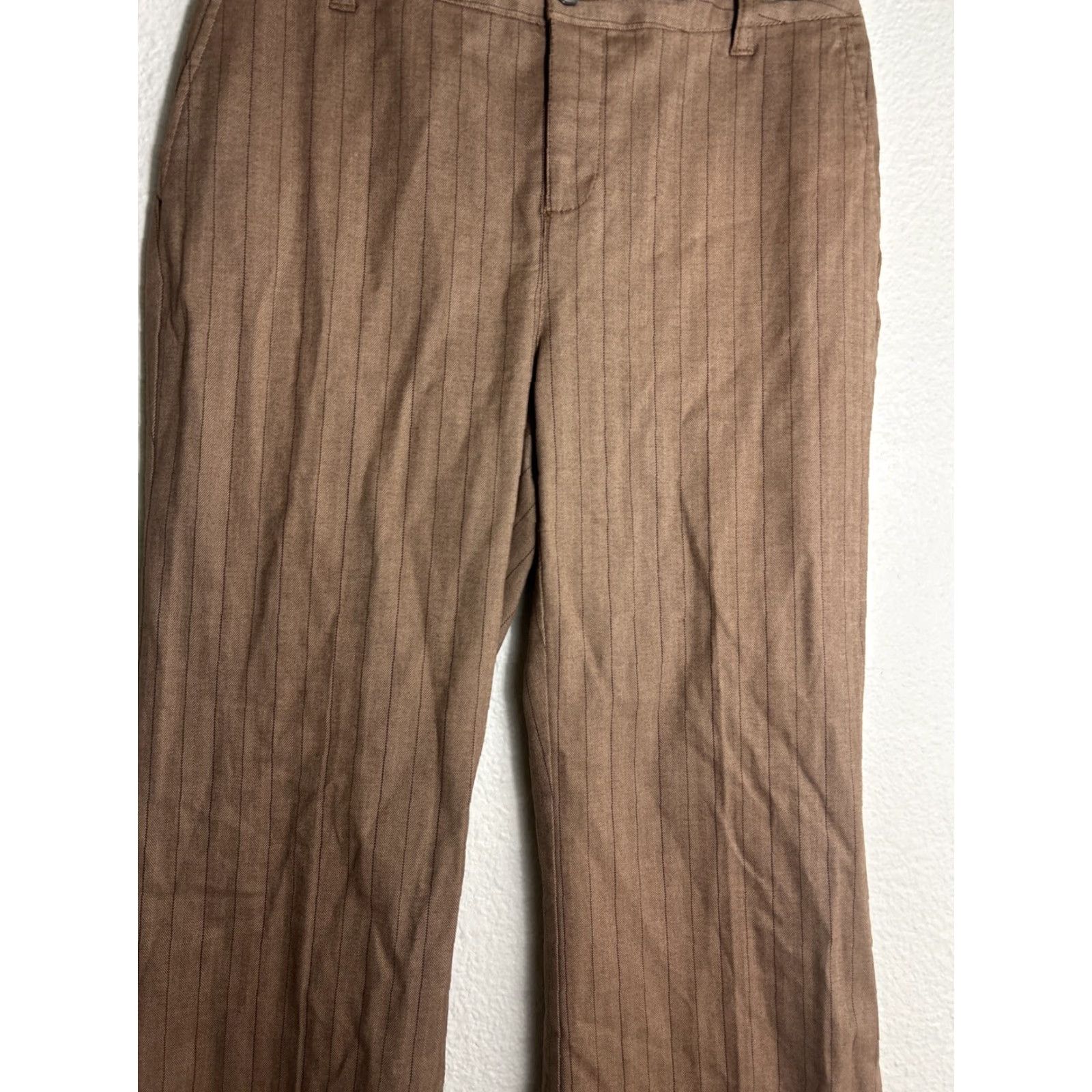 Eddie Bauer VINTAGE? (No) Eddie Bauer Mercer Fit Pants Womens Size 8 Brown Striped 31x27 Dress Pants Size 30" / US 8 / IT 44 - 3 Thumbnail