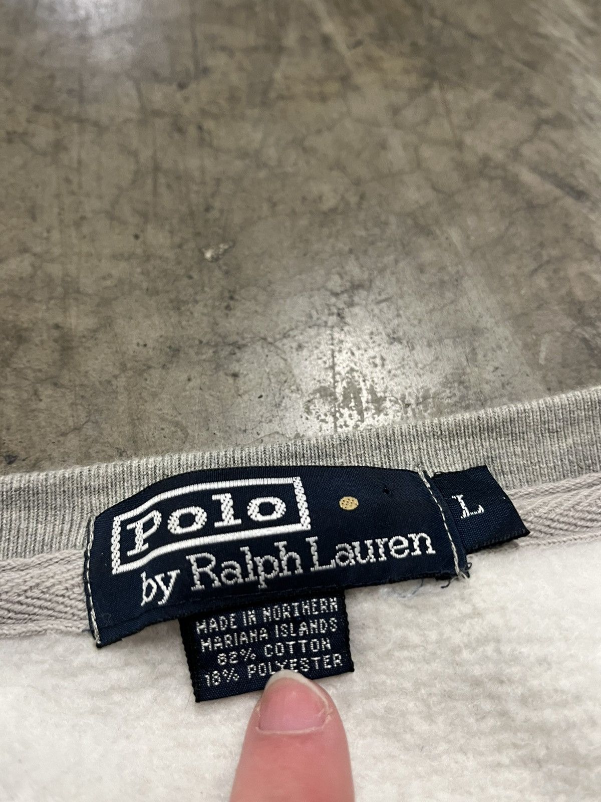 Polo Ralph Lauren × Vintage Polo Ralph Lauren vintage Heather grey crewneck preppy hype Size US L / EU 52-54 / 3 - 5 Thumbnail