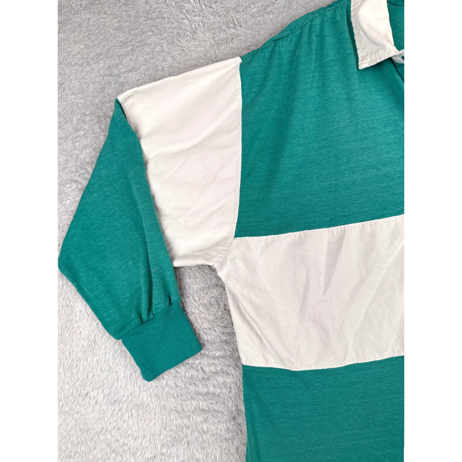 Vintage VINTAGE Extra Touch Polo Shirt Women 24W Blue Stripe Polyester Blend Long Sleeve Rugby Shirt Womens Size 4XL / US 24-26 - 3 Thumbnail