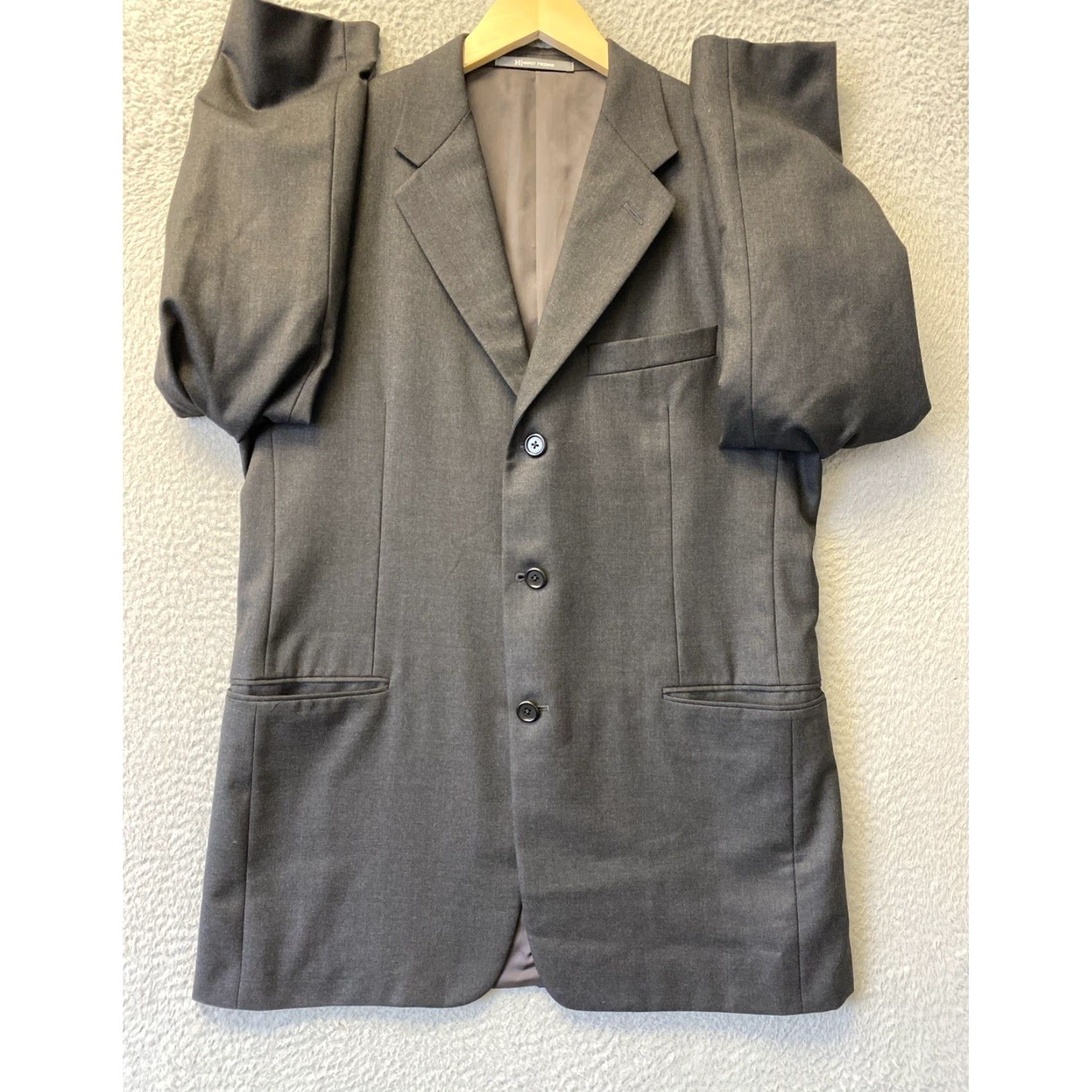 Vintage VINTAGE Hickey Freeman Wool Suit Jacket/Coat Size 40R Gray 3-Button Men’s 2 Piece 3-Button Front Regular Inseam 30" Mens Size 40R - 7 Thumbnail