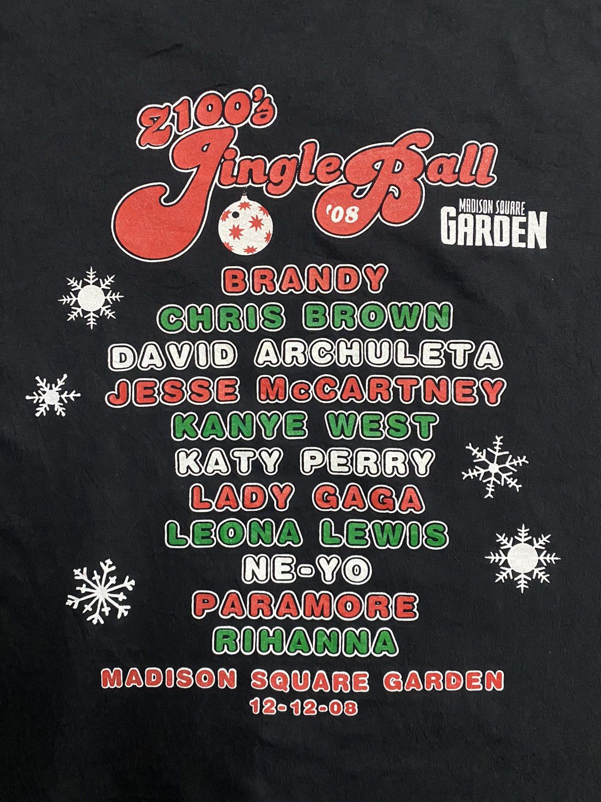 Band Tees Vintage Jingle Ball 2008 Kanye West Chris Brown T-Shirt Size US M / EU 48-50 / 2 - 7 Thumbnail