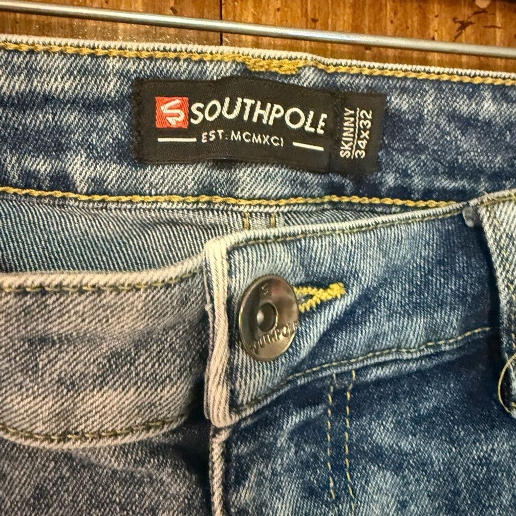 Southpole Y2K South Pole acid washed distressed skinny denim Size US 34 / EU 50 - 5 Thumbnail