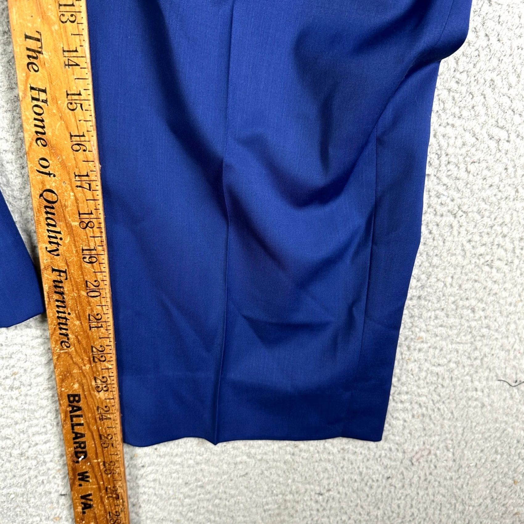 Vintage Heritage Gold Mens Super 110s Wool Dress Pants Cobalt Blue 49x26 Made in Canada Size US 32 / EU 48 - 4 Thumbnail