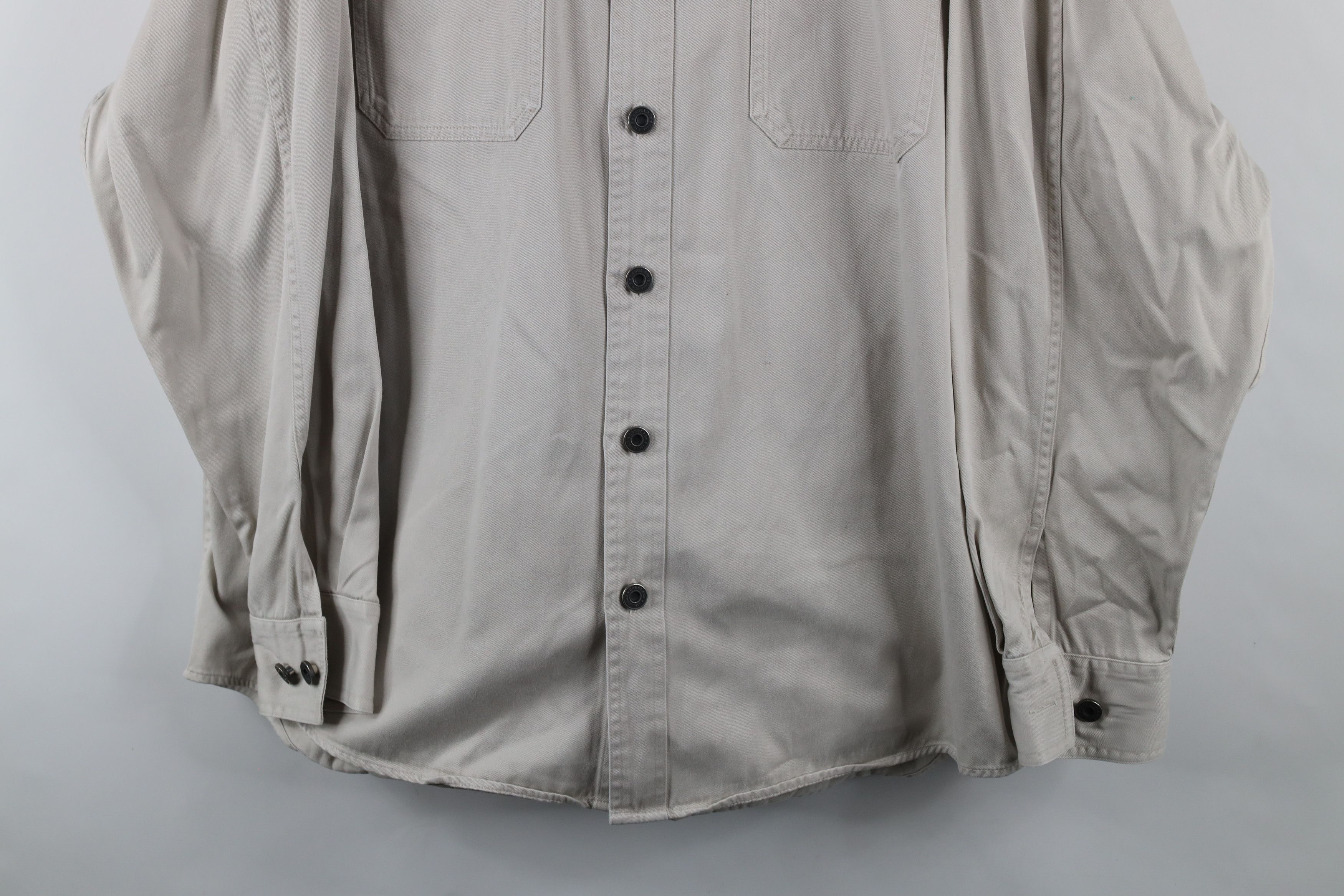 Cabelas × Vintage Vintage 90s Cabelas Cotton Twill Safari Button Shirt Beige Size US XL / EU 56 / 4 - 3 Thumbnail