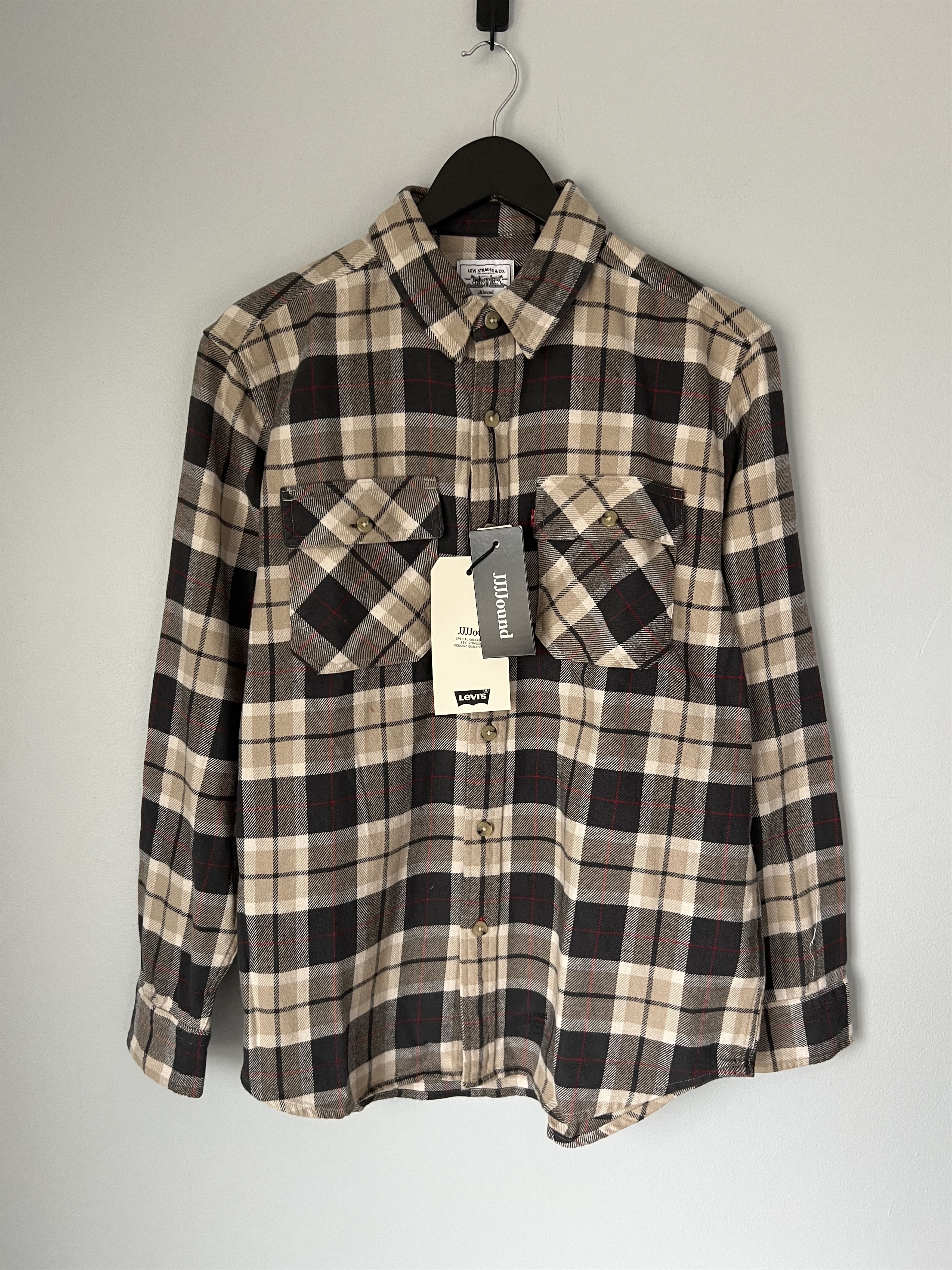 JJJJound × Levi's JJJJound Levi's Plaid Shirt in Beige Size US S / EU 44-46 / 1 - 1 Thumbnail