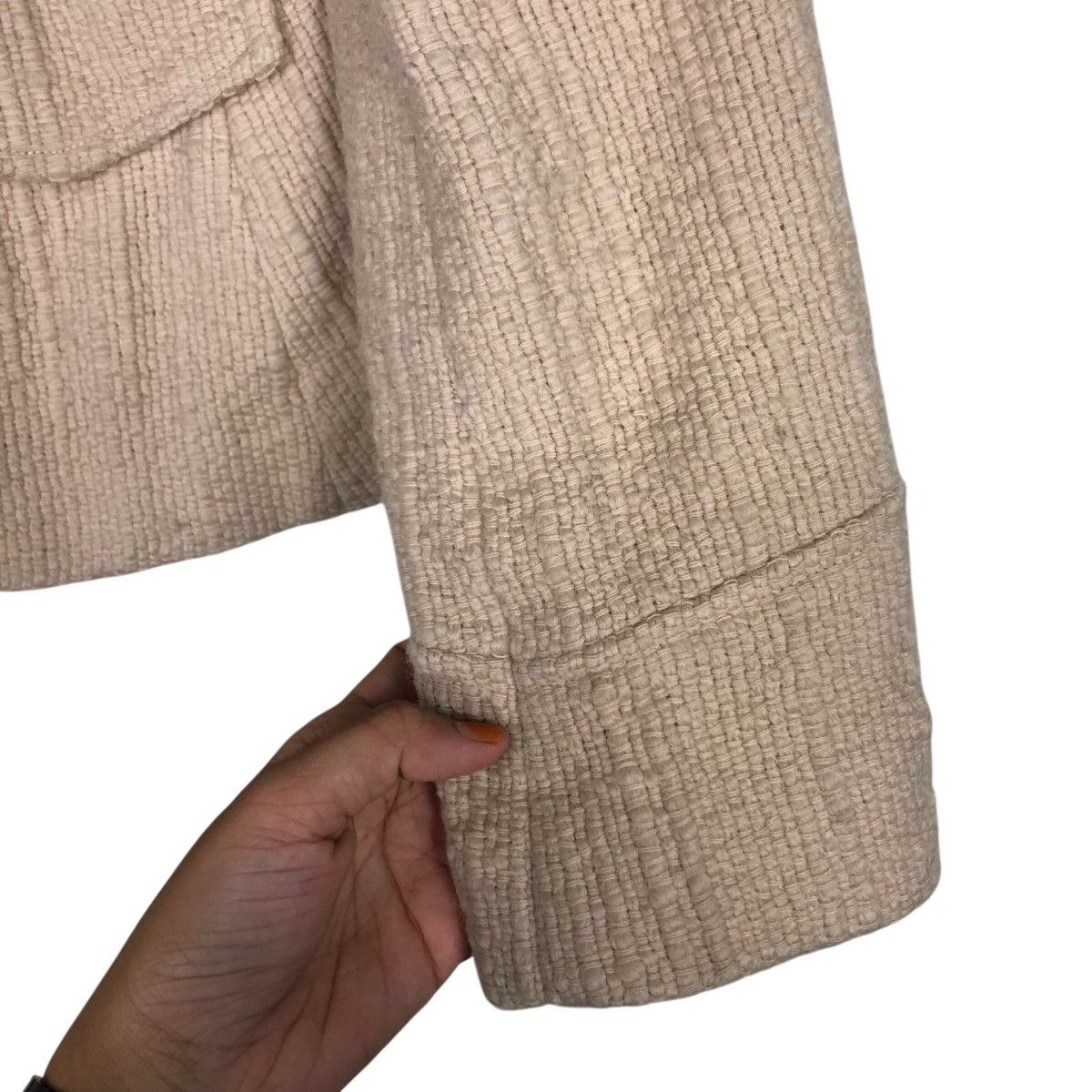 Japanese Brand 📌Asymmetrical Button Cropped Wool Jacket Ships Issey Miyake Size S / US 4 / IT 40 - 17 Thumbnail