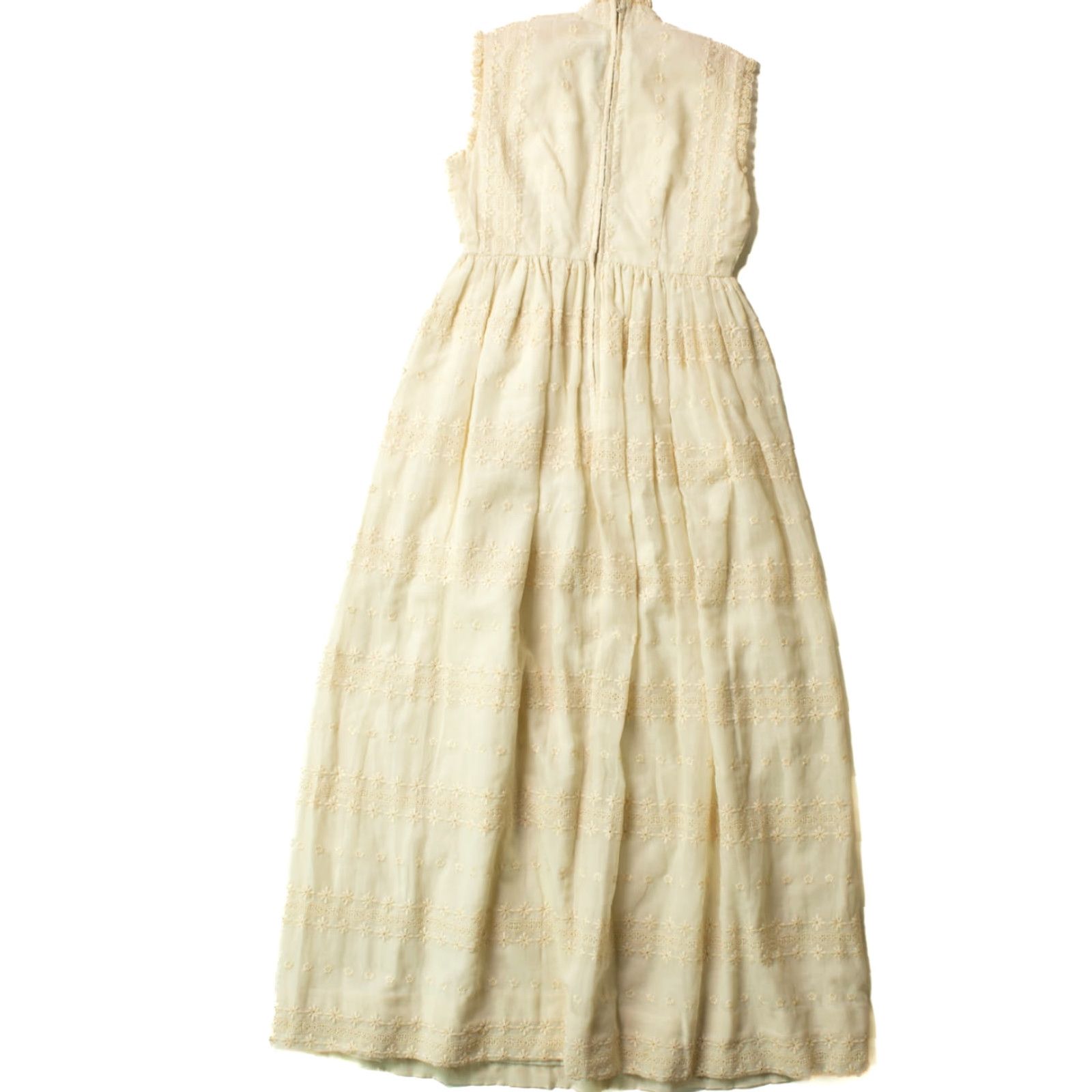 Vintage VINTAGE Couriers of California Sleeveless Prairie Dress 1970s White Medium Girls? Size M / US 6-8 / IT 42-44 - 6 Thumbnail