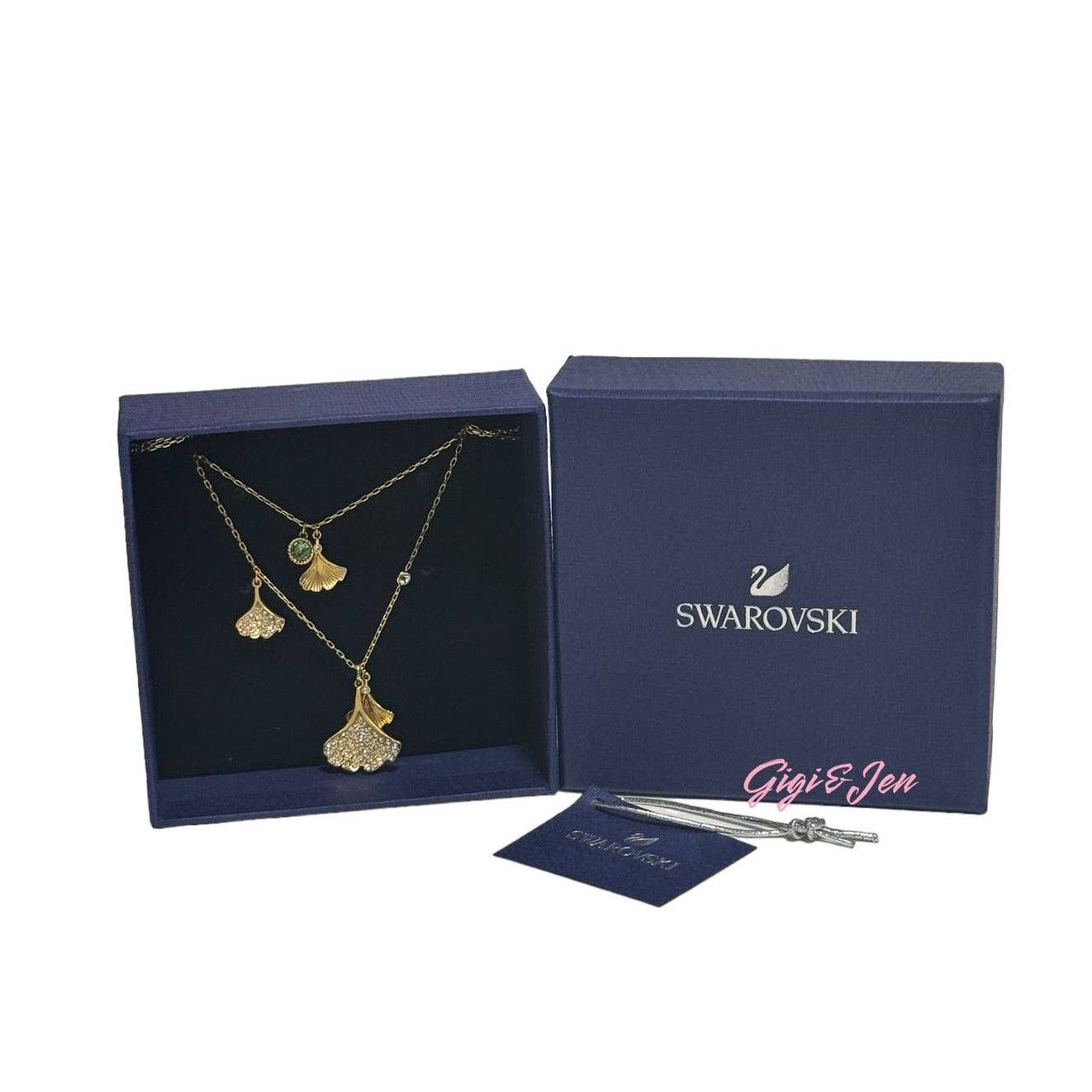 Swarovski Swarovski Stunning Ginko Layered Necklace Leaves Green new Size ONE SIZE - 2 Thumbnail