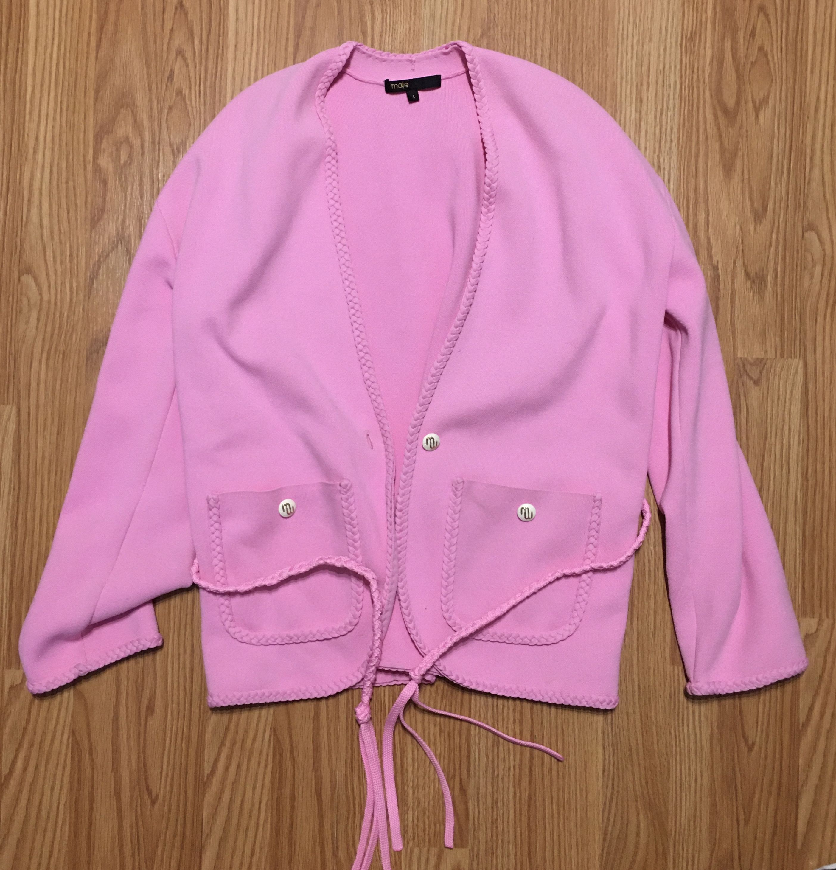 Maje MAJE Madene Belted Knit Cardigan Pink Size 1/S Size S / US 4 / IT 40 - 8 Thumbnail