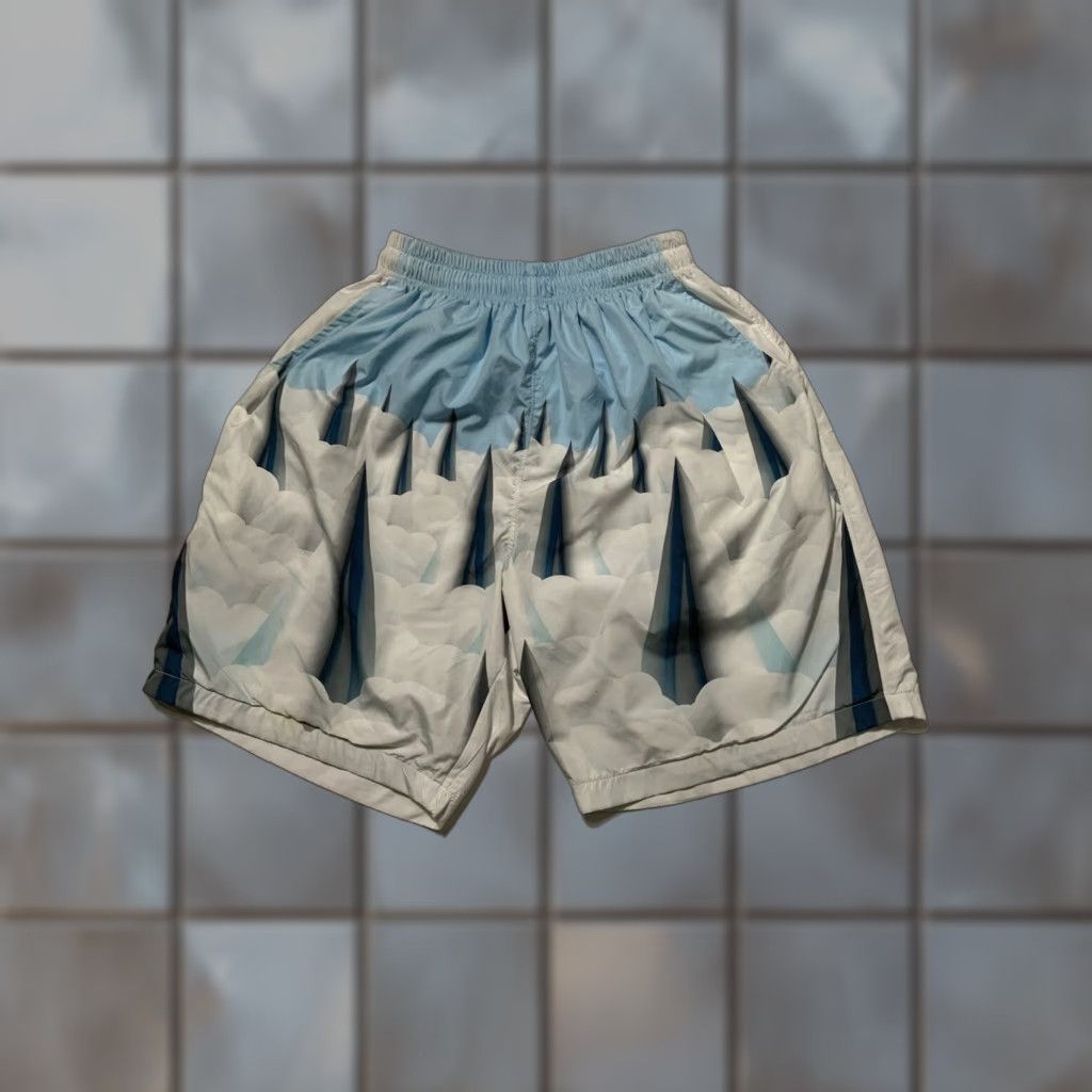 Vintage Keenkeee Keenkee Stalagmite Thorn Cloud Polyester Swim Trunk Board Shorts Sz. L Blue Mens Board Shorts Lined Swim Bottoms Stained Pre-owned Size US 33 - 1 Thumbnail