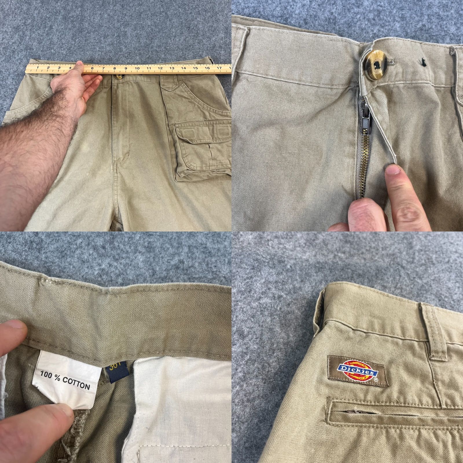 Dickies Dickies Mens Cargo Trousers Pants 34 Short Baggy Convertible Zip Off Workwear Beige Cotton 5-Pocket Cargo Regular Mens Size US 34 / EU 50 - 8 Thumbnail