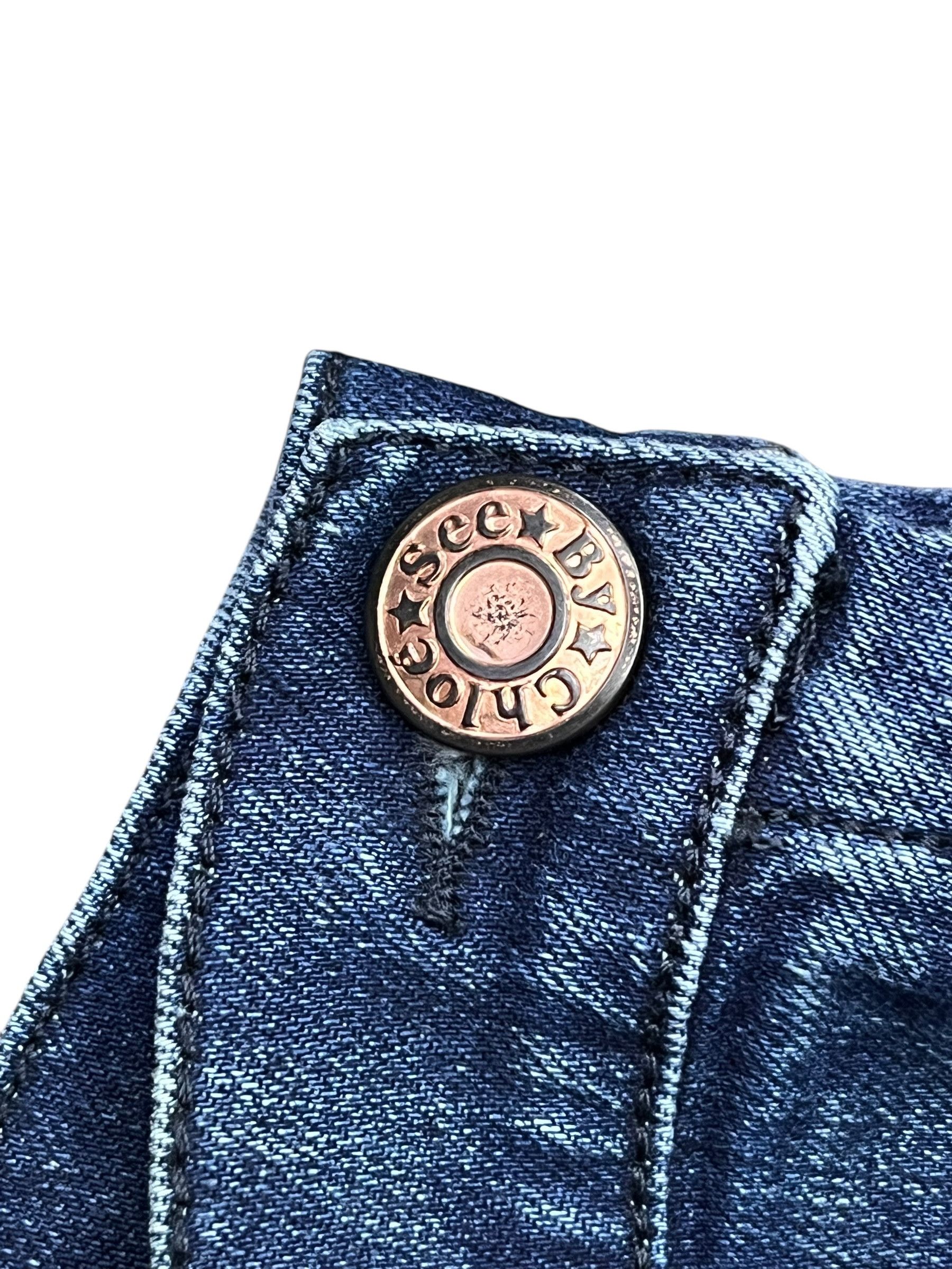 See by Chloe See By Chloé Vintage Italy Stretch Denim Flare Skirt 25" Size 25" / US 0 / IT 36 - 7 Thumbnail
