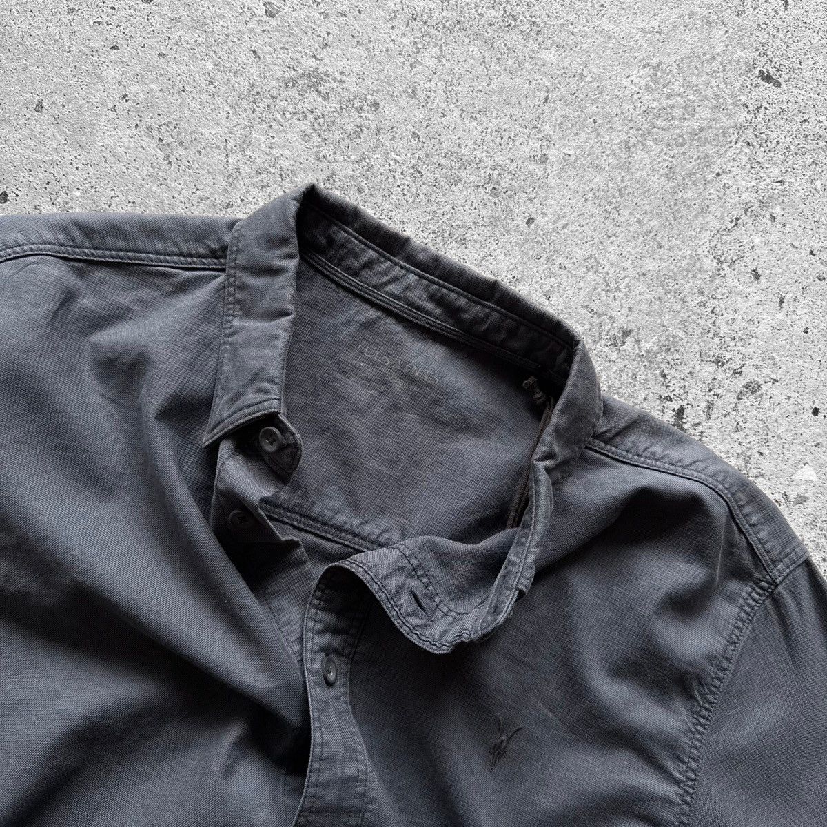 Allsaints AllSaints Mens Dark Grey Faded Long Sleeve Button Up Shirt Size US S / EU 44-46 / 1 - 5 Thumbnail