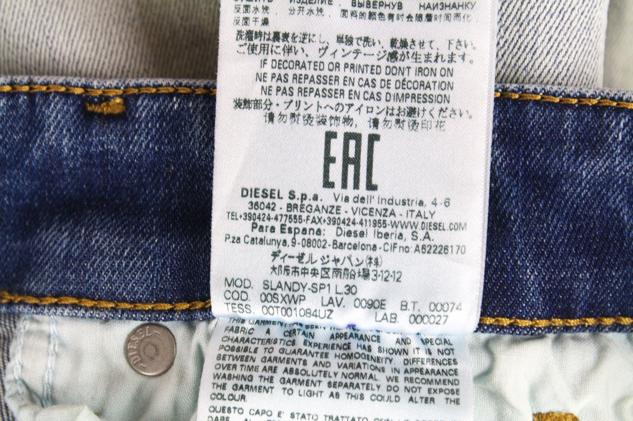 Diesel SLANDY-SP1 0090E W24/L30 Blue Girls Jeans 72314 Size 24" / US 00 / IT 34 - 10 Thumbnail