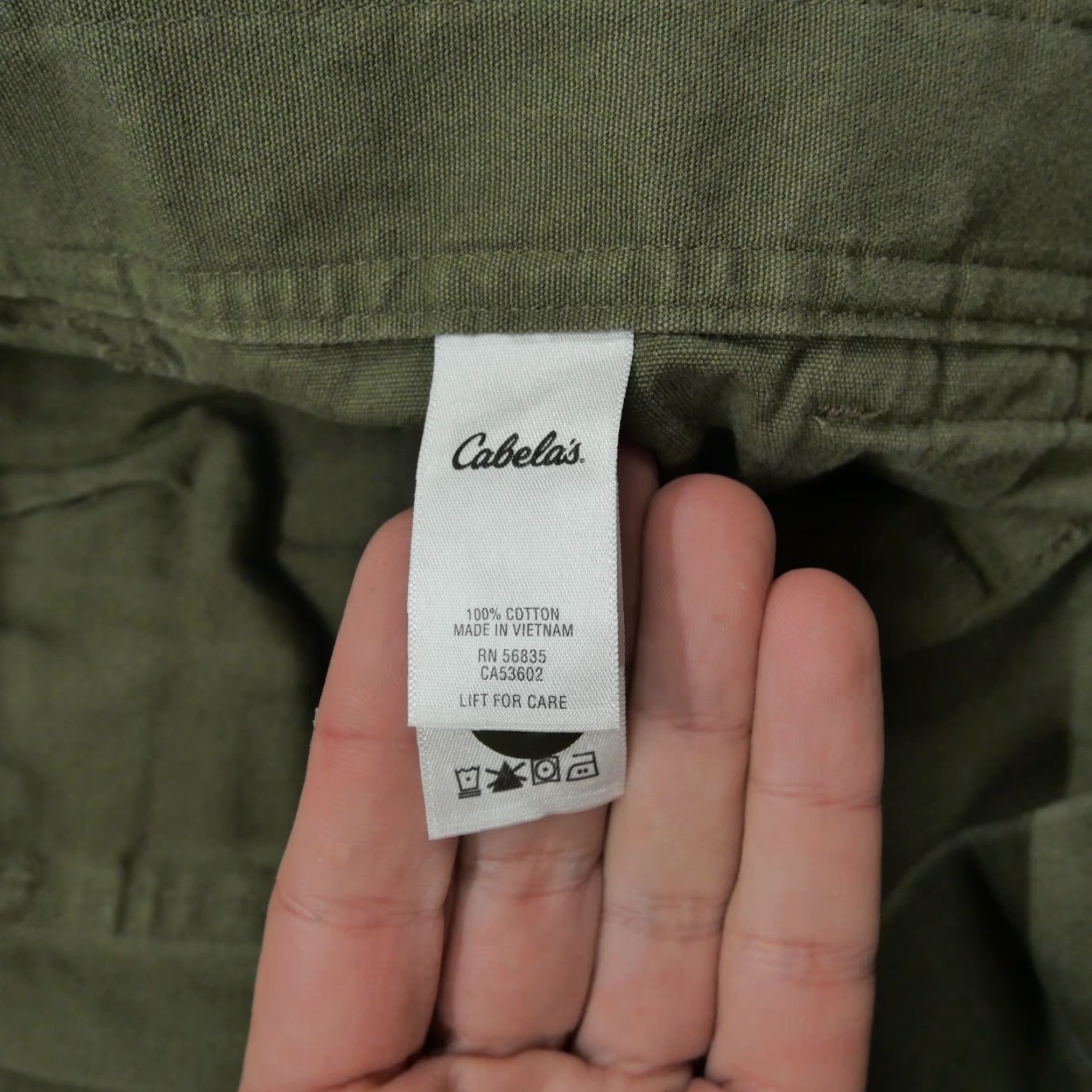 Vintage Cabela's Shorts Mens Medium Green Canvas Outdoors Military - Casual, 42 Inseam 6 in, Cotton, Flat Front, Pockets, Chino, Classic Fit, Summer, Men Size US 42 / EU 58 - 5 Thumbnail