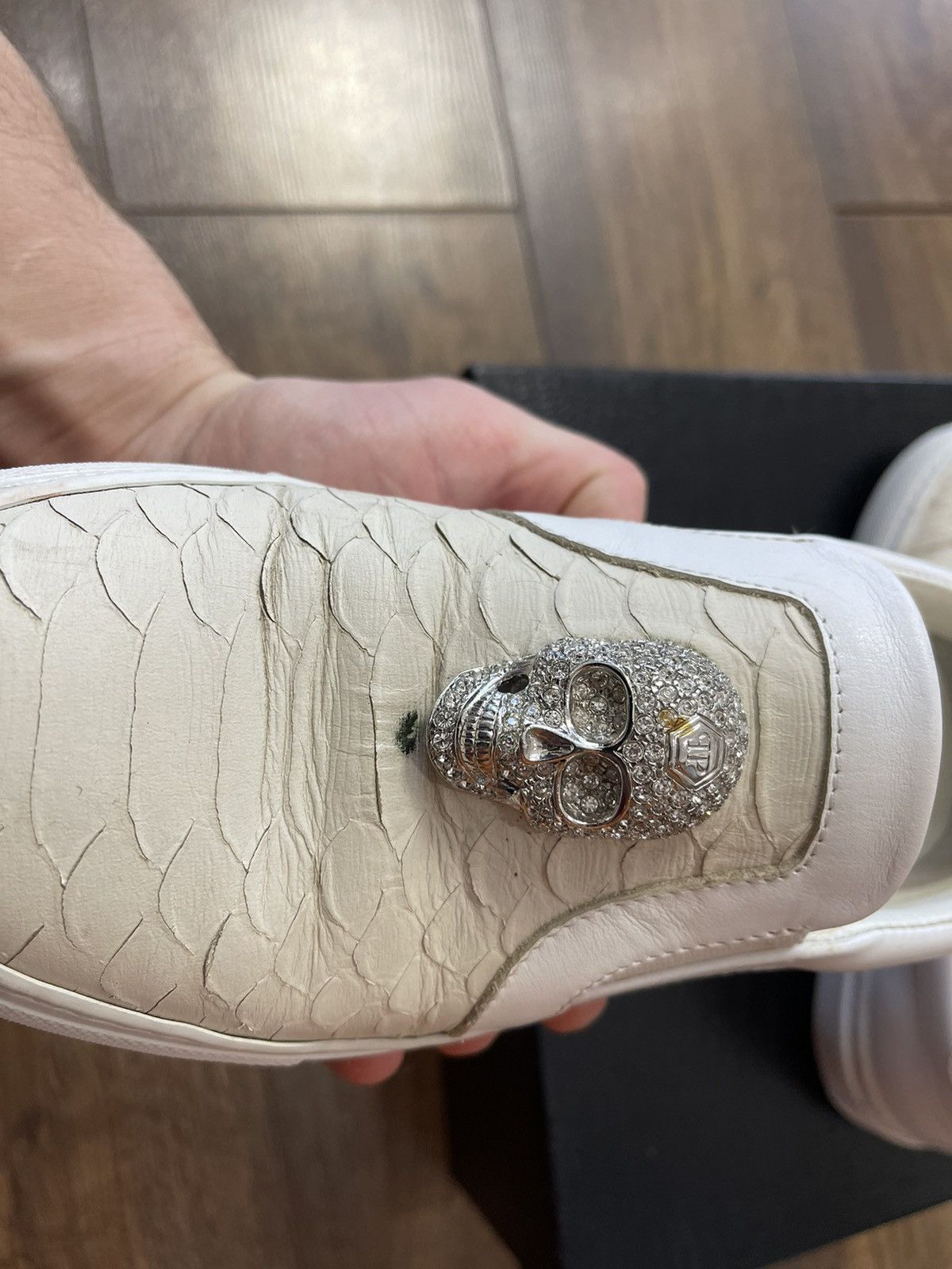 Philipp Plein Philipp Plein Skull Slip-On Sneakers EU38 White Size US 7 / IT 37 - 11 Thumbnail