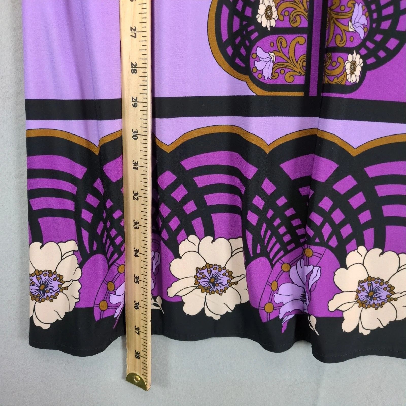 Donna Morgan Jin by Donna Morgan Purple Asian Motif A-Line Dress Sz 10 Size L / US 10 / IT 46 - 6 Thumbnail