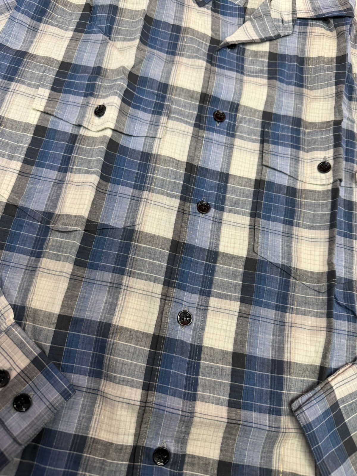 Saint Laurent Paris SAINT LAURENT FW14 BLUE CHECKERED SHIRT Size US L / EU 52-54 / 3 - 3 Thumbnail