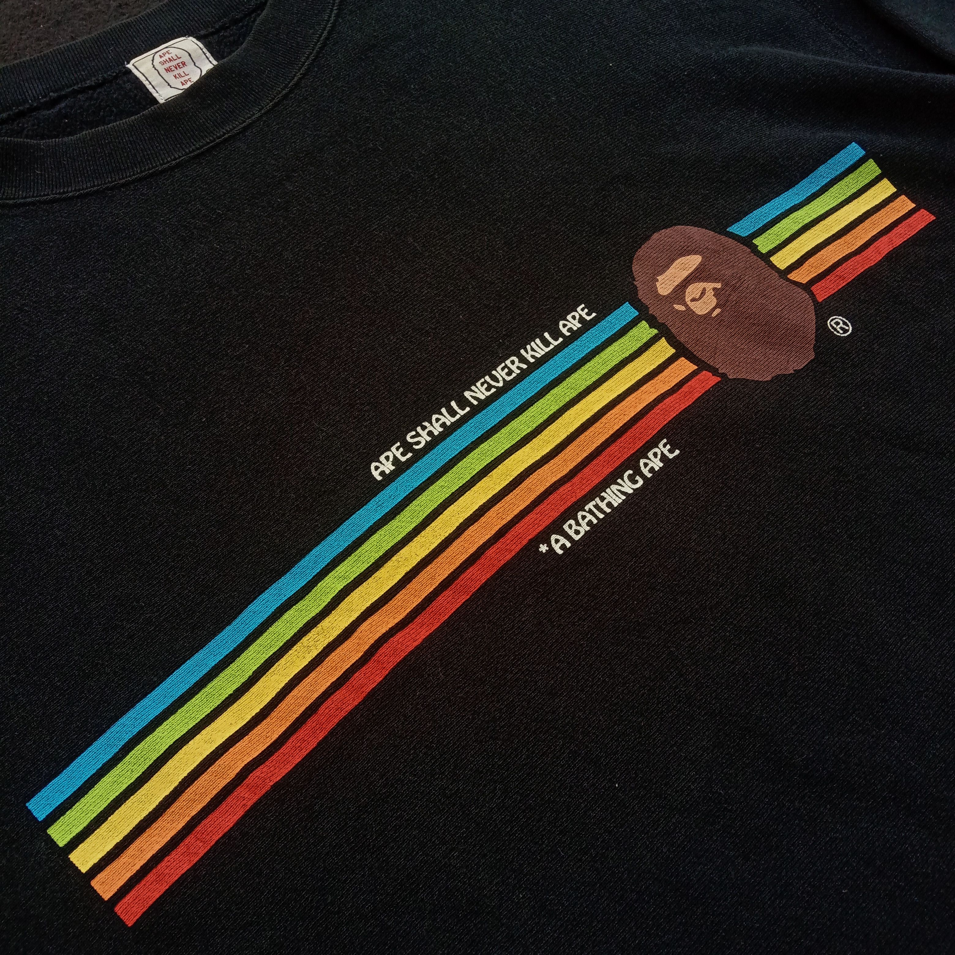 Bape Bape Rainbow Crewneck Size US L / EU 52-54 / 3 - 2 Thumbnail