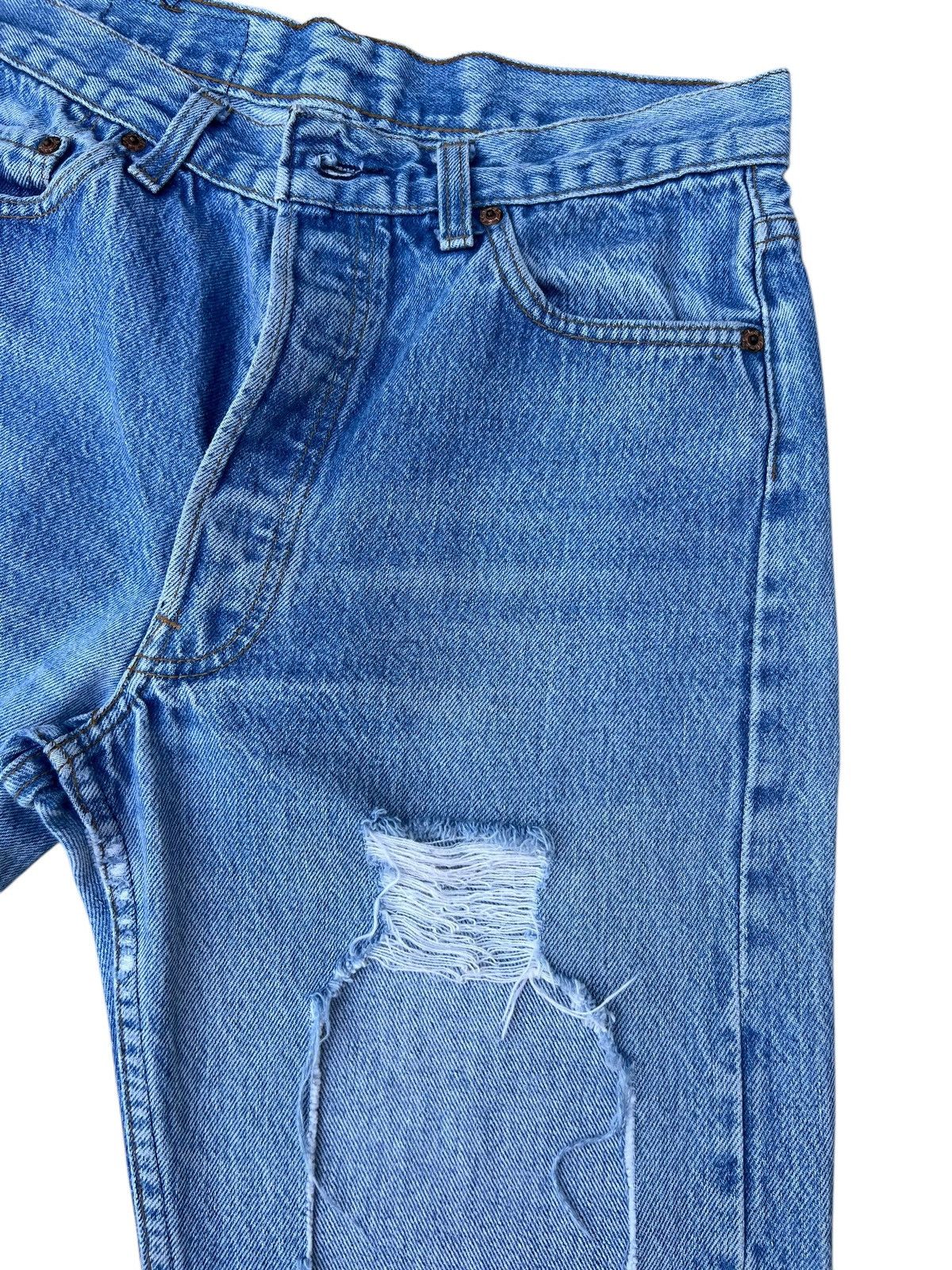 Levi's Vintage 80s Levi’s 501 Usa Distress Rips Denim Cropped Jeans Size US 29 - 8 Thumbnail